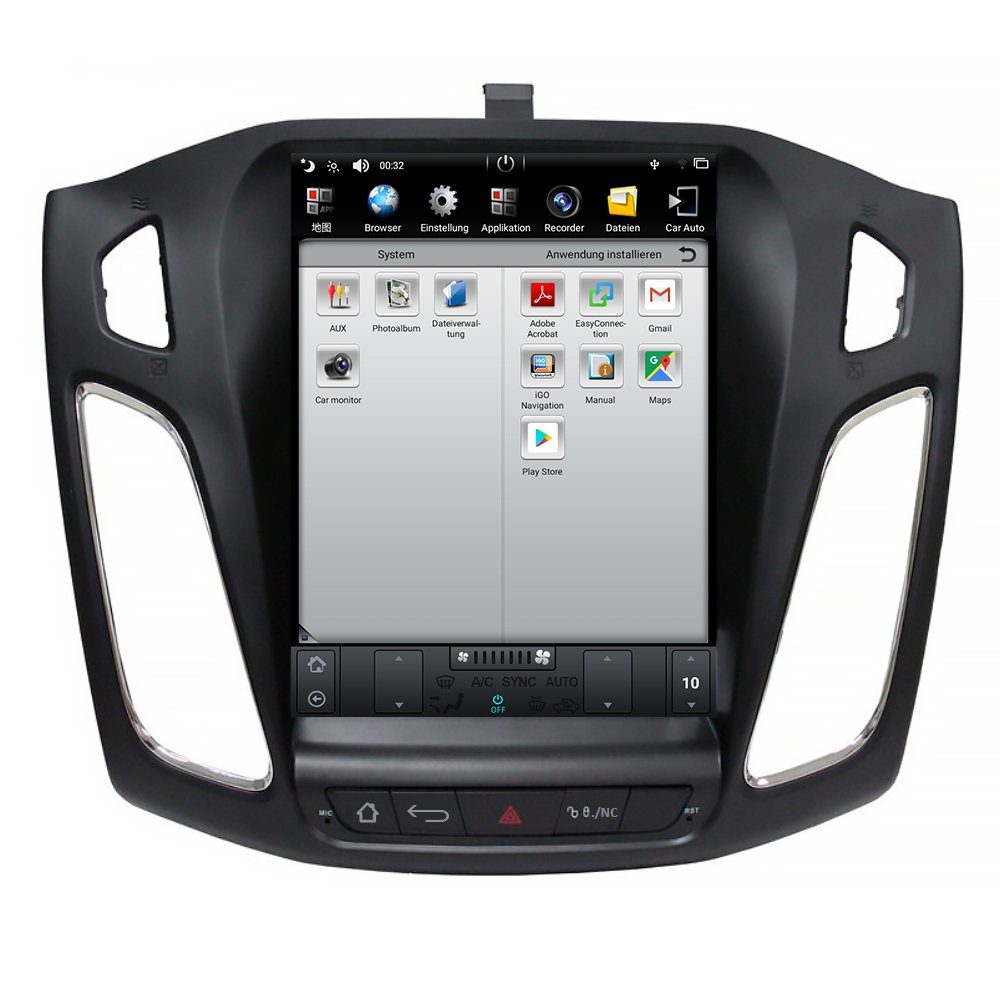 TAFFIO Für Ford Focus 10.4" Touchscreen Android Autoradio GPS USB CarPlay  Einbau-Navigationsgerät