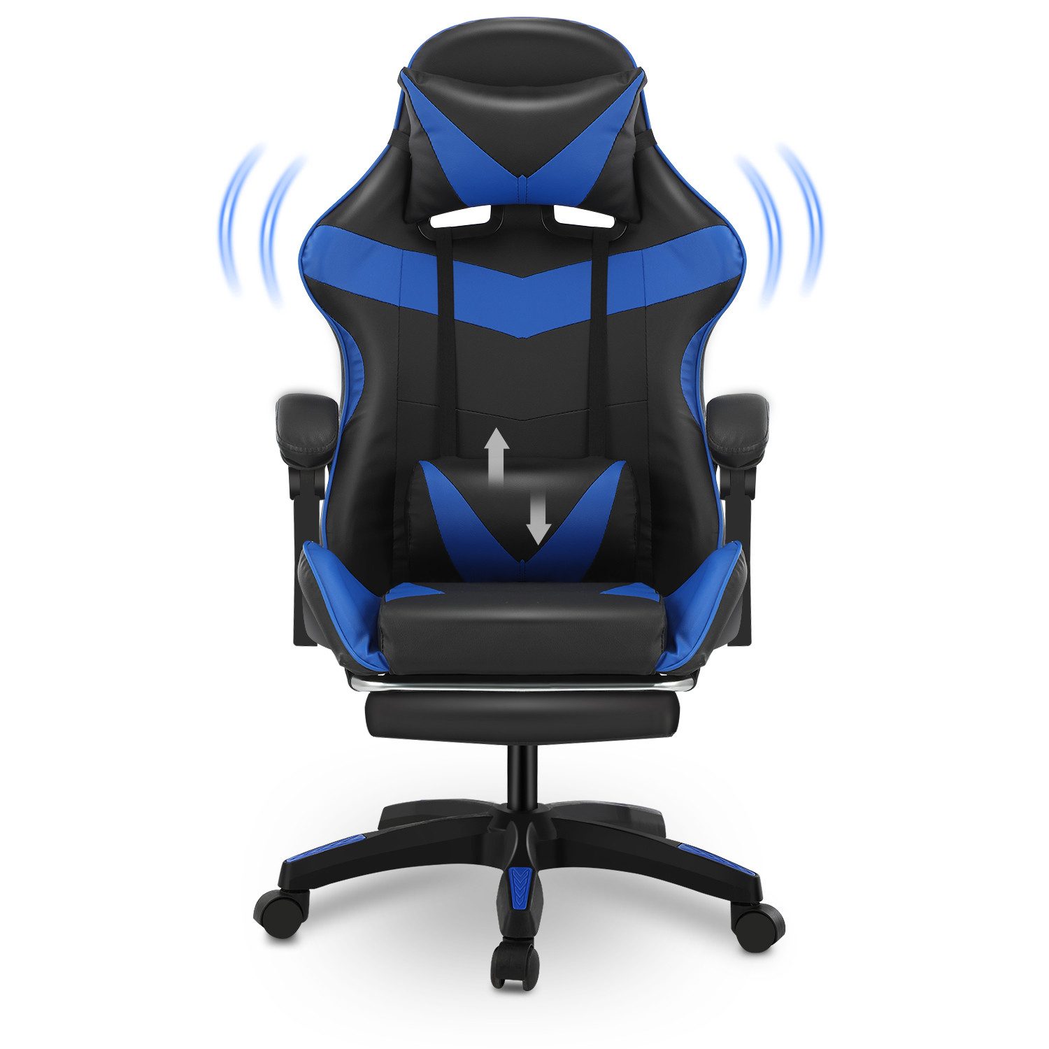 LOVONLIVE Gaming-Stuhl Bürostuhl mit Massagefunktion, Fußstütze, günstig online kaufen