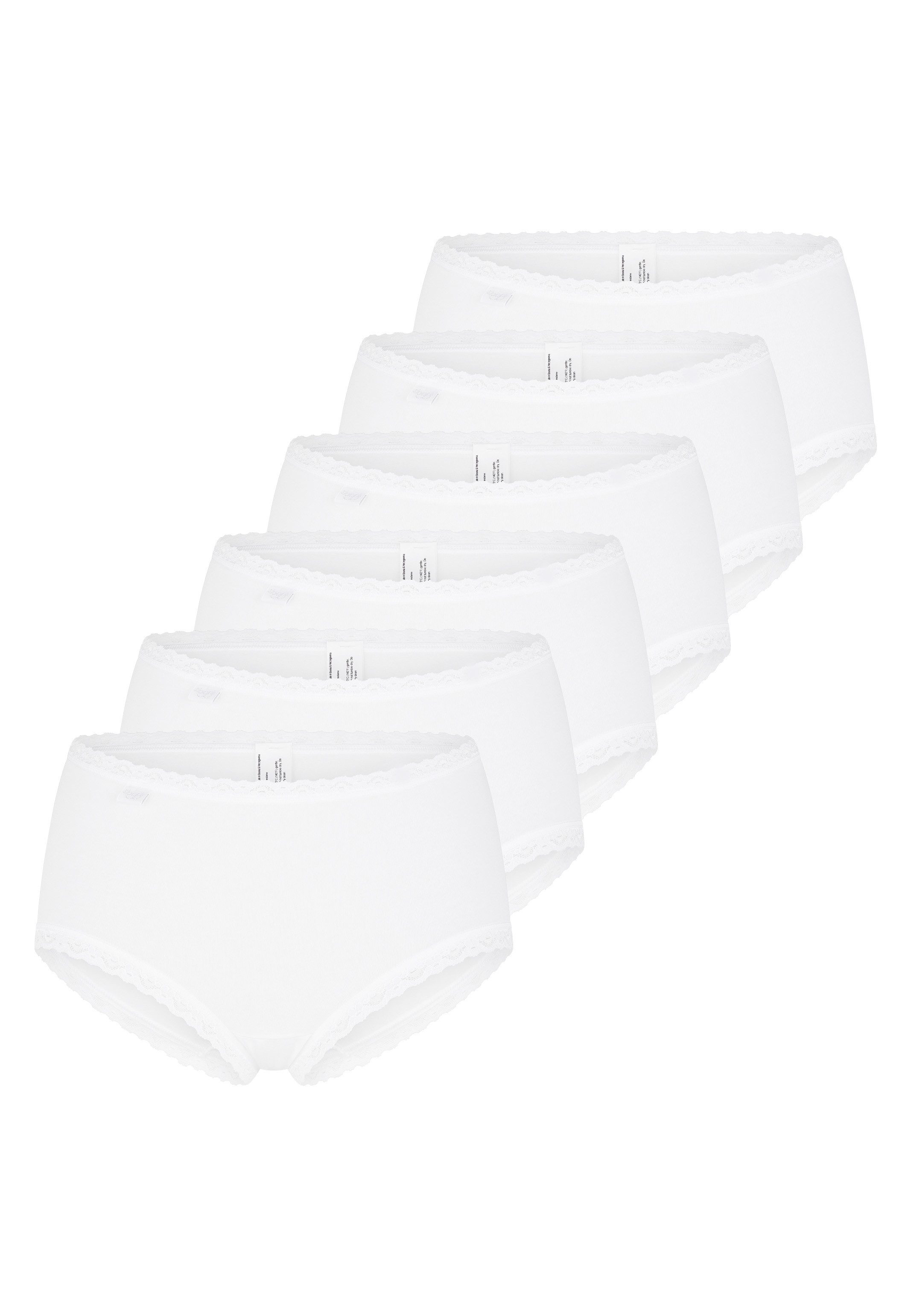 sloggi Midislip 6er Pack 24/7 Cotton Lace (Spar-Set, 6-St) Midi Slip - Baumwolle - Atmungsaktiv