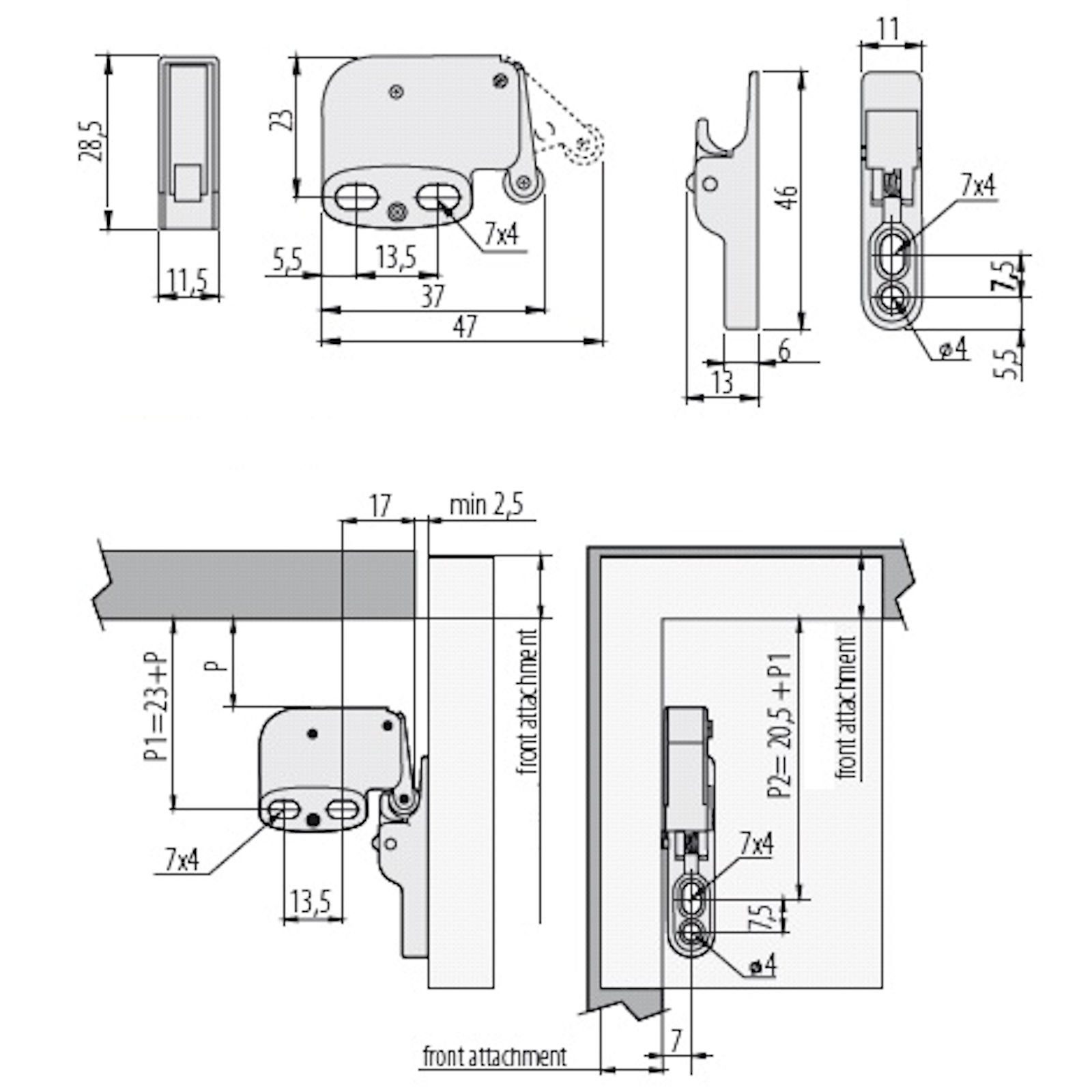 SO-TECH® Haftmagnetschnäpper Federschnäpper Türschnapper Mini Latch günstig online kaufen