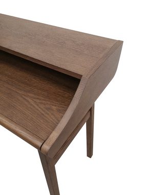 Woodman Schreibtisch Carteret, edles Holzfurnier aus Nussbaum, Gestell Massivholz, Breite 115 cm