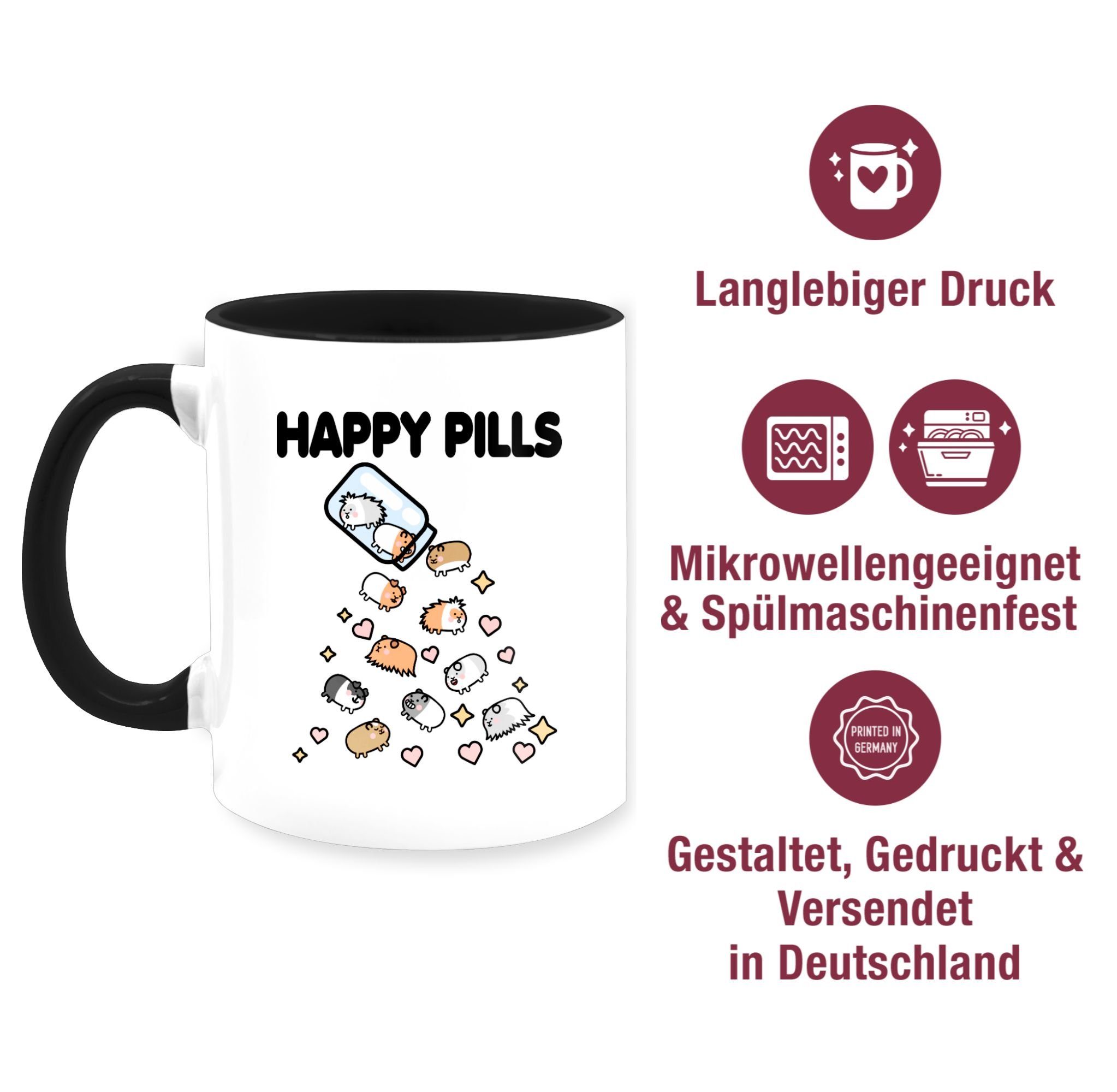 Pills Schwarz Mrerschwein, Statement Meerschweinchen Shirtracer 2 Happy Keramik, Tasse -