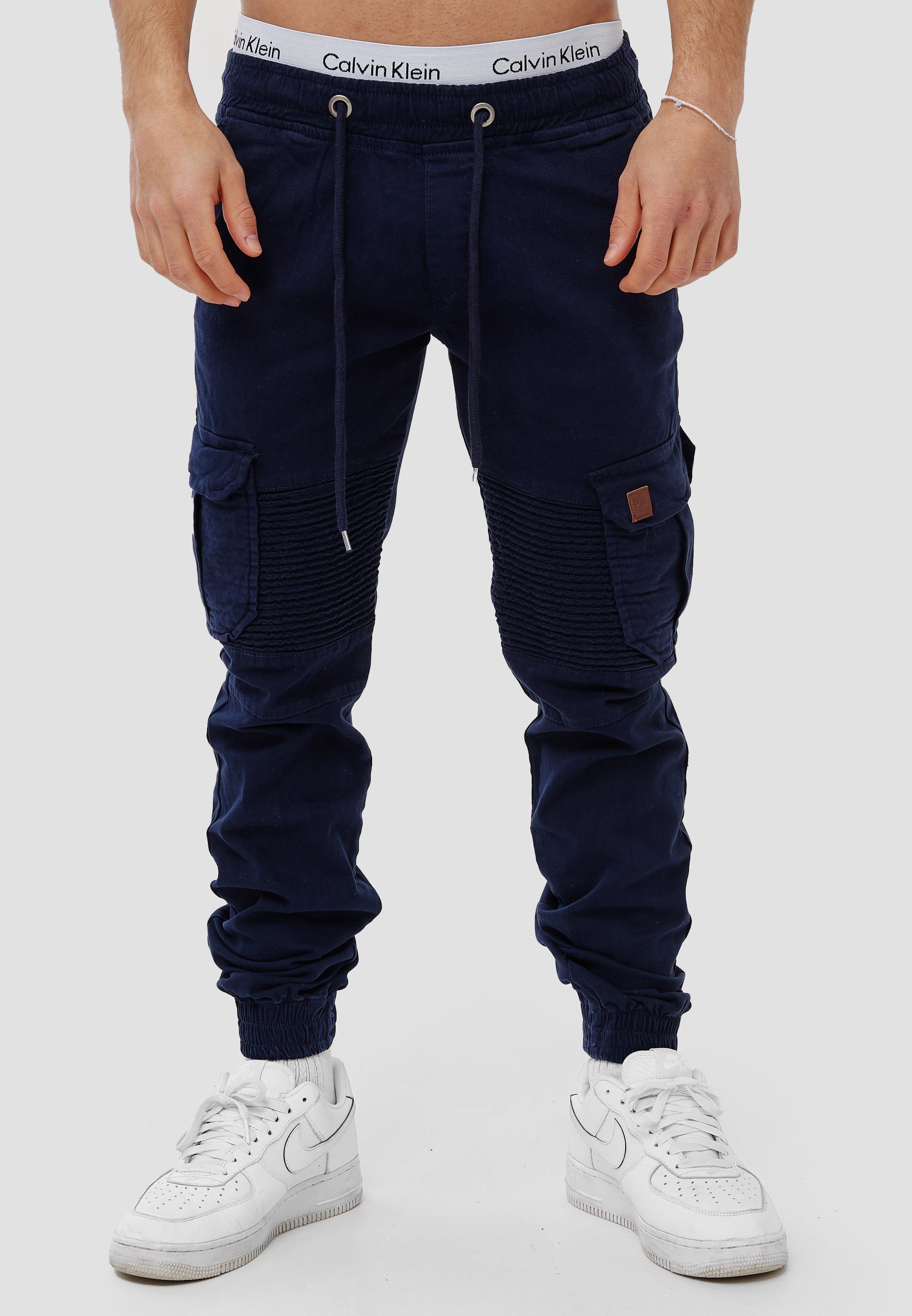 OneRedox Straight-Jeans H-3414 (Chino Cargohose Streetwear, 1-tlg) Freizeit Business Casual Navy