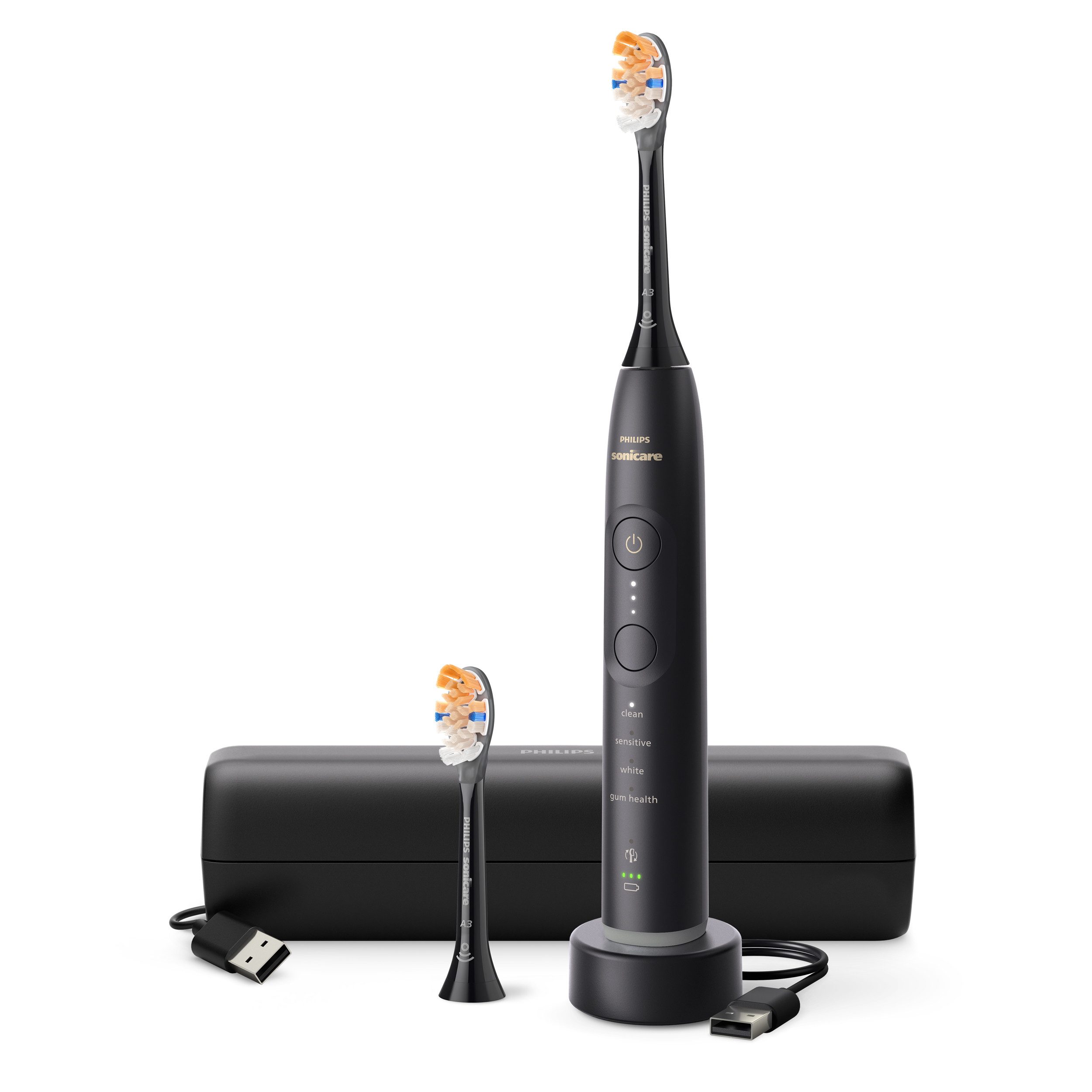 Philips Sonicare Elektrische Zahnbürste Series 7500, Aufsteckbürsten: 2 St., mit Drucksensor und 3 Intensitätsstufen, inkl. Reiseladeetui