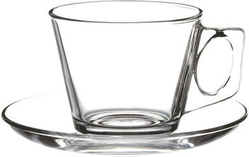 Pasabahce Kaffeeservice VELA (12-tlg), 6 Personen, Glas, mit Henkel, 195 ml, 6 Personen Set