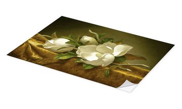 Posterlounge Wandfolie Martin Johnson Heade, Magnolien auf goldenem Samttuch, Malerei