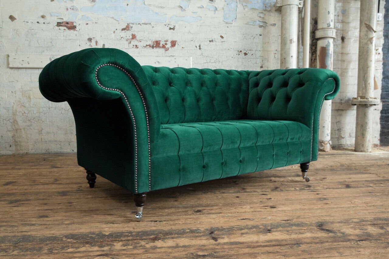 JVmoebel Chesterfield-Sofa, Chesterfield 2 Sitzer Design Sofa Couch 185 cm