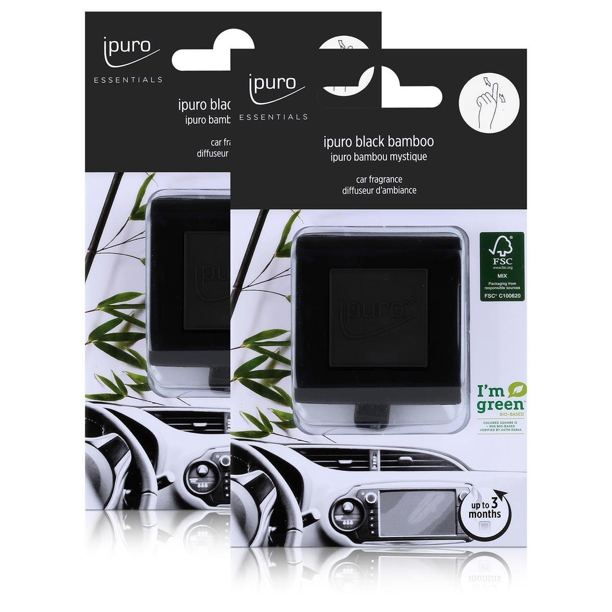 - IPURO Herb-frisch by Car bamboo Raumduft Line Autoduft black Essentials (2er Ipuro