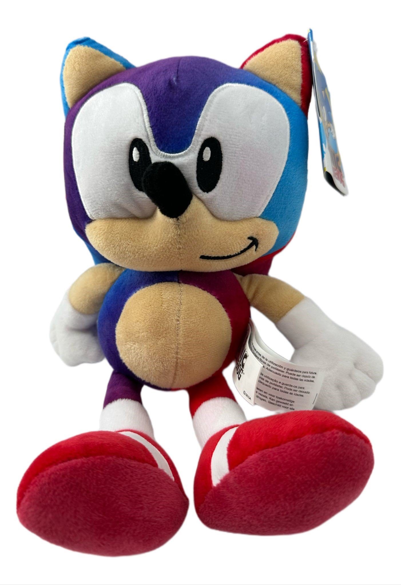Sonic SEGA Kuscheltier Sonic The Hedgehog SEGA 30 cm Sonic Kuscheltier Rainbow blau (1-St), Super weicher Plüsch Stofftier Kuscheltier für Kinder zum spielen