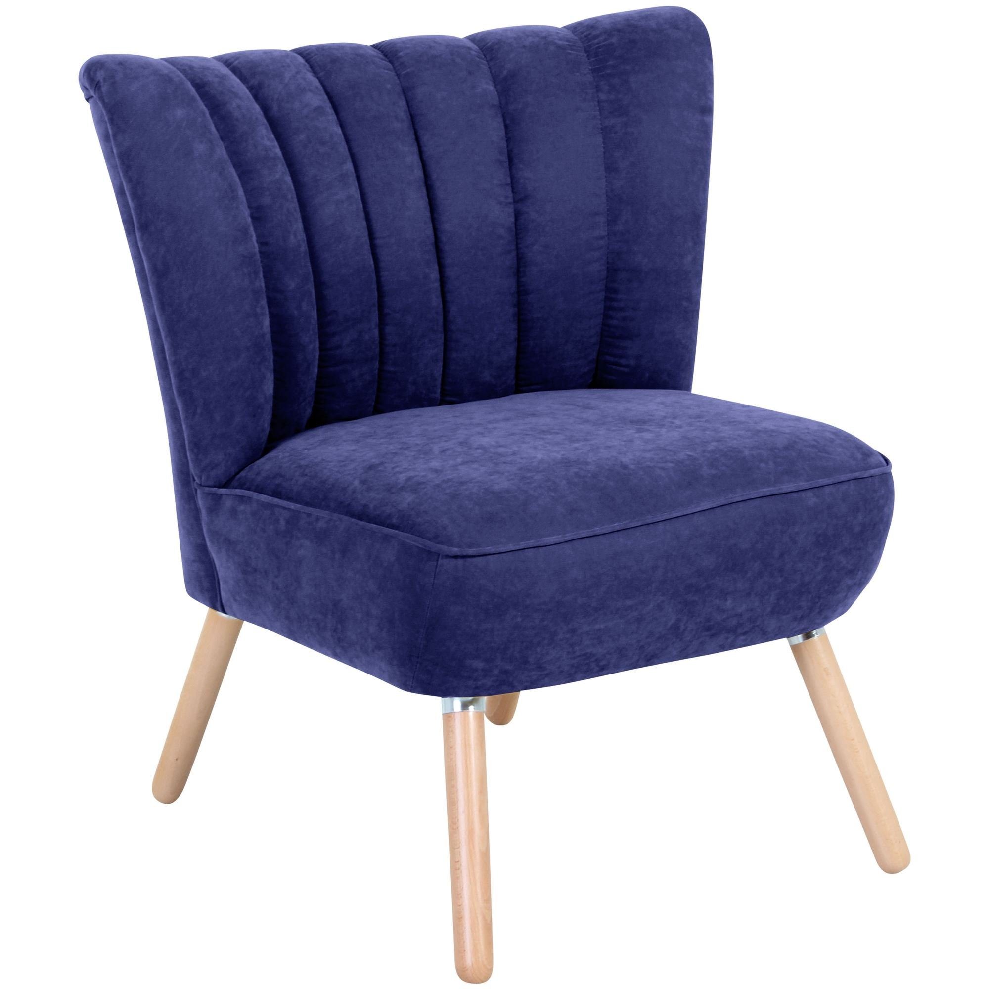 Sessel 1-St), hochwertig (Sparpreis verarbeitet,bequemer Sitz Kadisha 21136 Sessel natur aufm Buche blau Kostenlosem 58 / Versand, Velourstoff Kessel Bezug inkl.