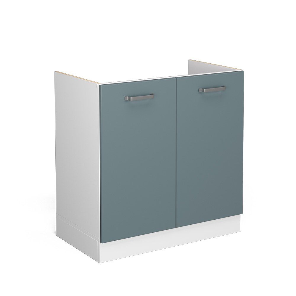 Vicco Spülenunterschrank R-Line, Blau-Grau/Weiß, 80 cm günstig online kaufen