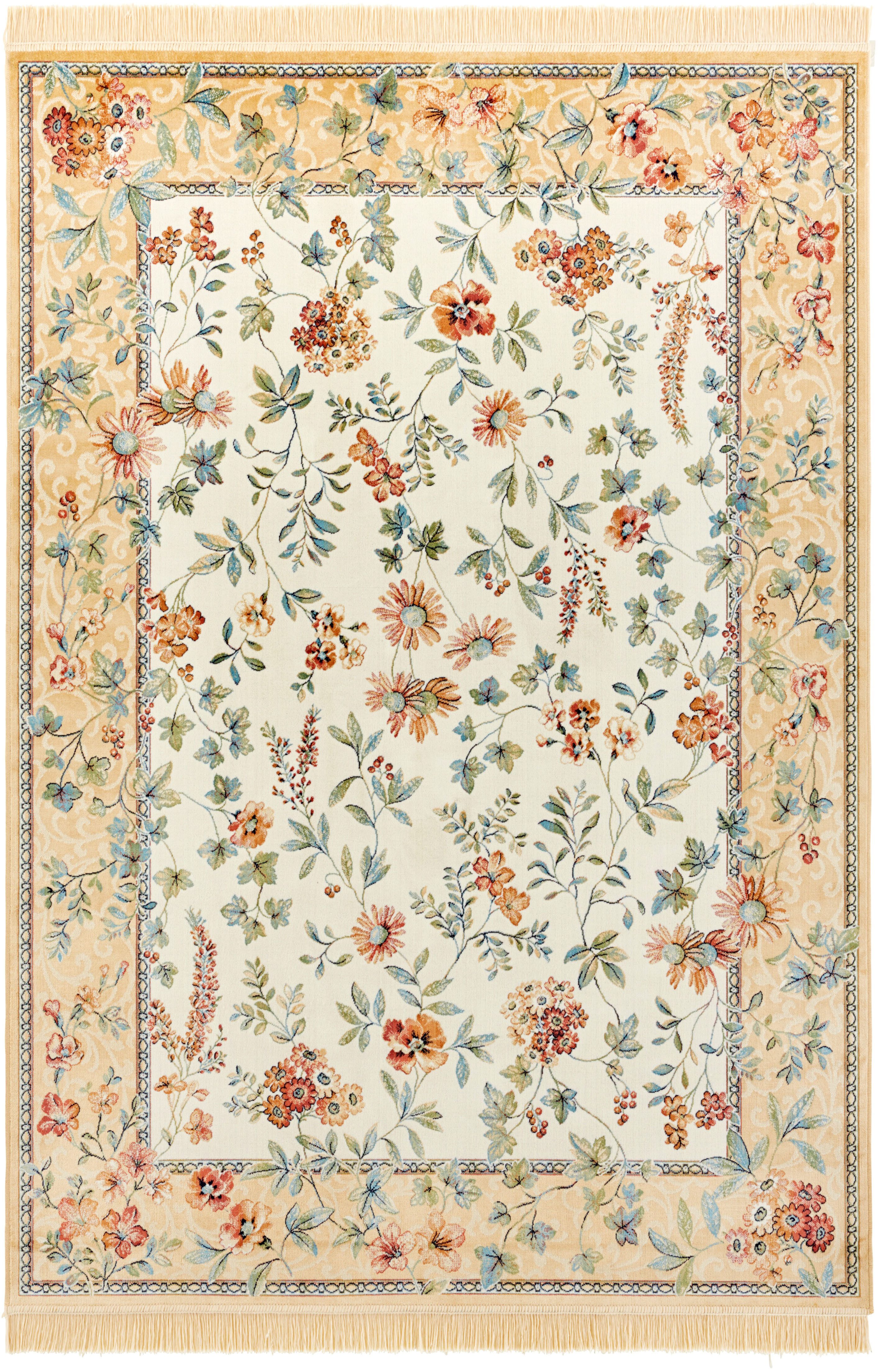 HANSE Home Teppich »Orient Flowers«, rechteckig, 5 mm Höhe, Kurzflor mit Fr günstig online kaufen