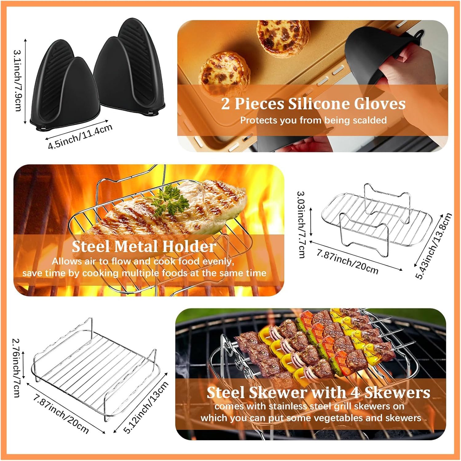 Refined Living Backform Airfryer Zubehör,Heißluftfritteuse Zubehör Set,Silikonformen,BPA-frei, (Airfryer Zubehör für AF500EU, Heißluftfritteuse Zubehör Set 15-t – Bild 4 von 5