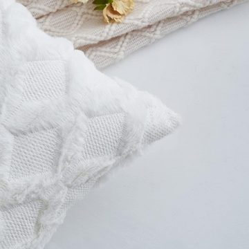 Kissenbezug Luxuriöse, weiche Kissenbezüge für Couch, Schlafzimmer,50*50 cm, weiß, Lubgitsr (2 Stück)