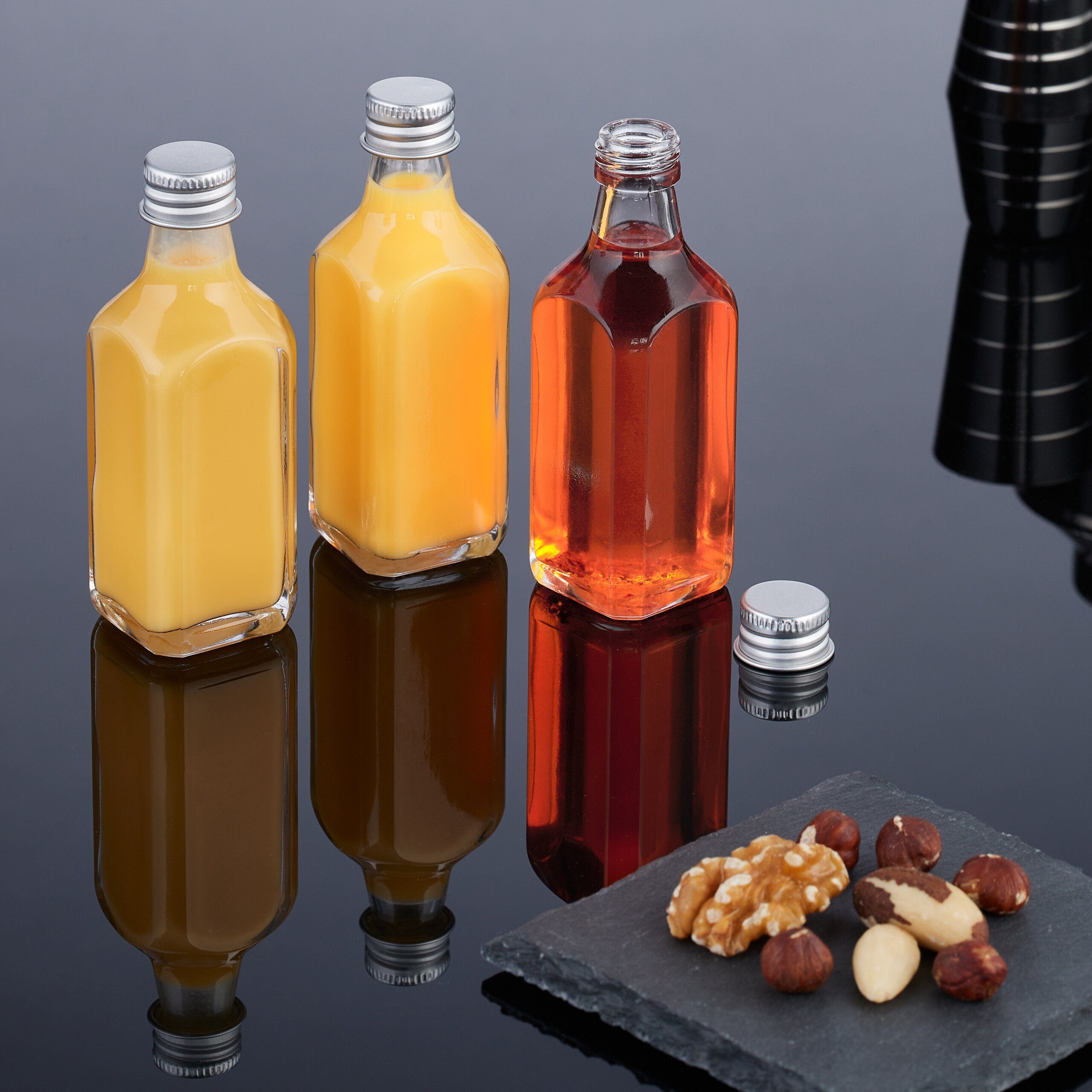 relaxdays Vorratsglas Kleine Flaschen im Set 50 ml, Glas, (25-tlg), 25er Pack – Bild 3 von 5