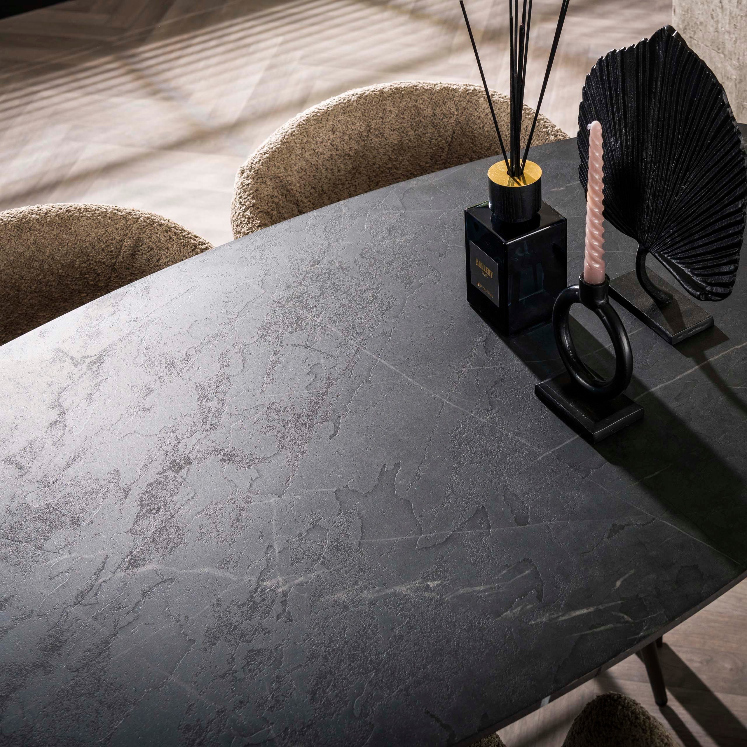 Sitheim-Europe Bartisch Onyx dänisch oval 140cm / 3D Melamin graphite