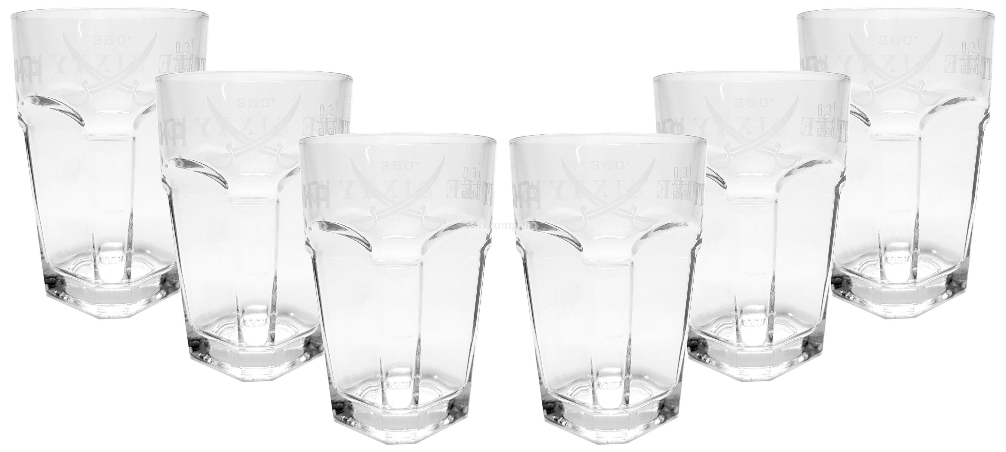 Longdrinkglas Three Sixty Vodka Longdrinkglas Glas Gläserset - 6x Gläser