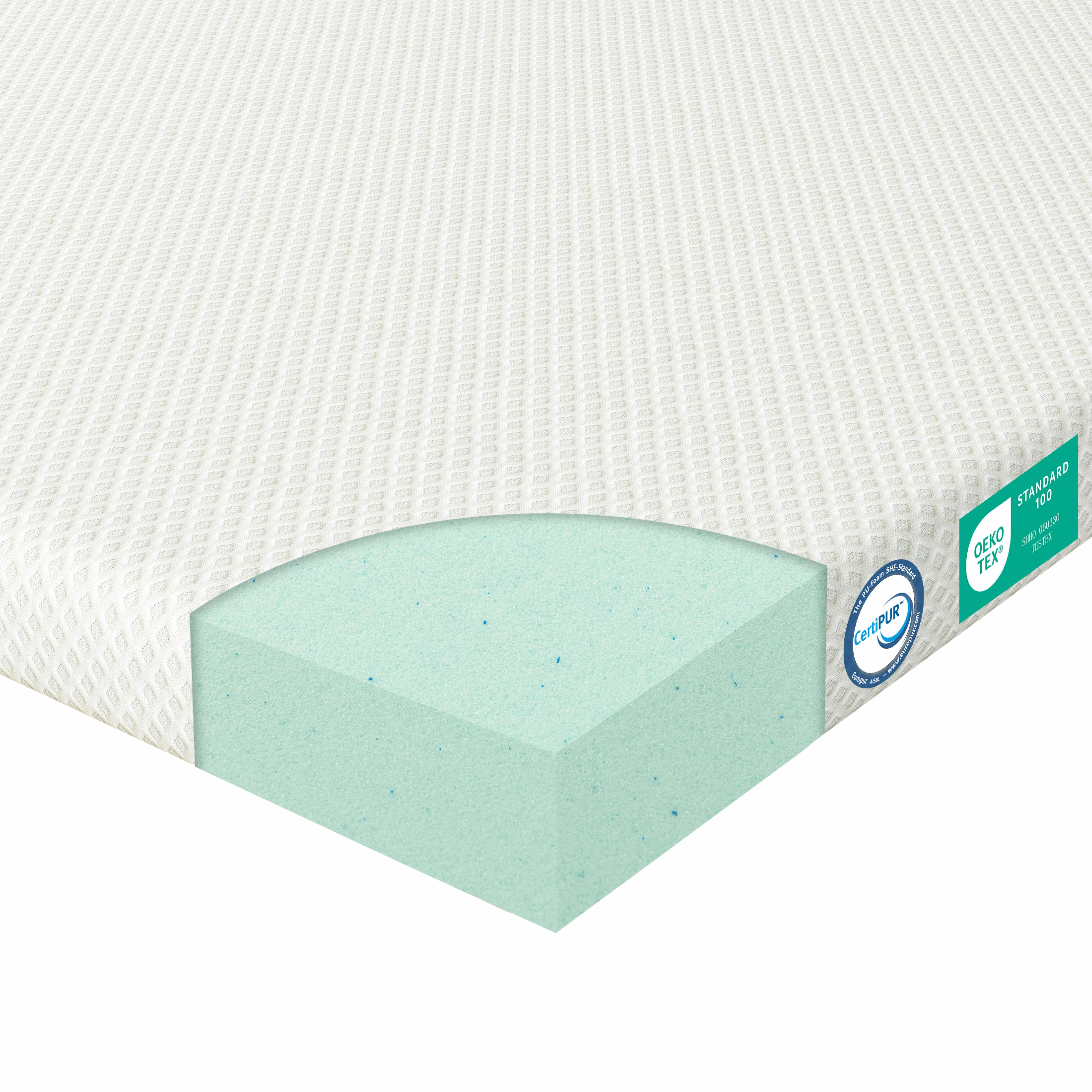 emerspring, Topper Gelschaum Matratzentopper H2, 5 cm & 9 cm, waschbarer Bezug, 5 cm hoch, Komfort-Upgrade für festere Matratzen ohne zusätzliche Höhe im Alltag