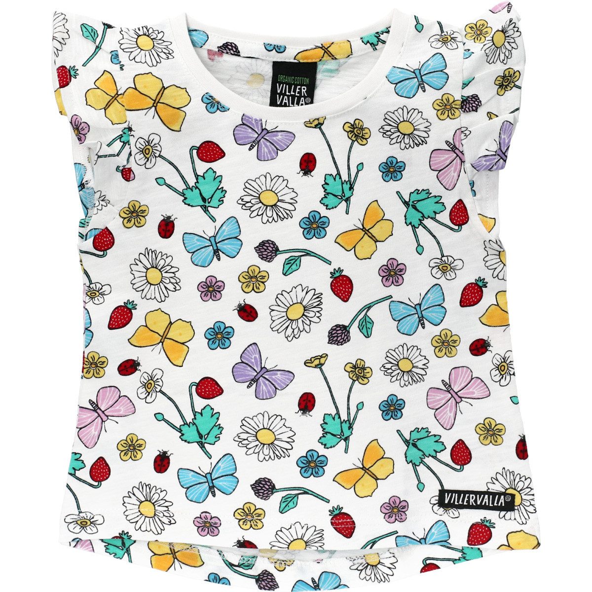 Villervalla T-Shirt Flower Mädchen (1-tlg) Shirt, Oberteil, Leibchen, Funktionsshirt, Shortsleeve Shirt