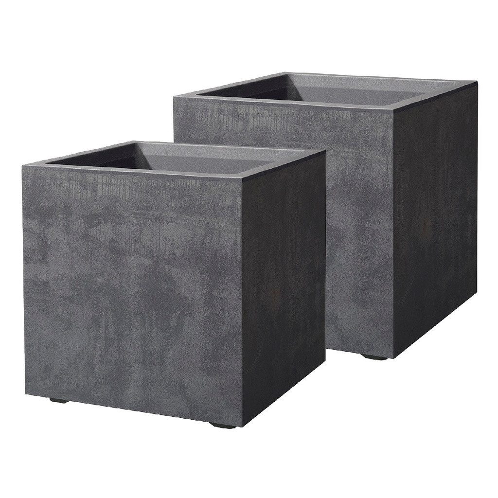 Kreher Pflanzkübel 'Millennium' aus Kunststoff 80 Liter, eckig, 2 Stück (Fa günstig online kaufen