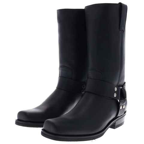 FB Fashion Boots BU2001 Schwarz Bikerboots Rahmengenähte Bikerstiefel