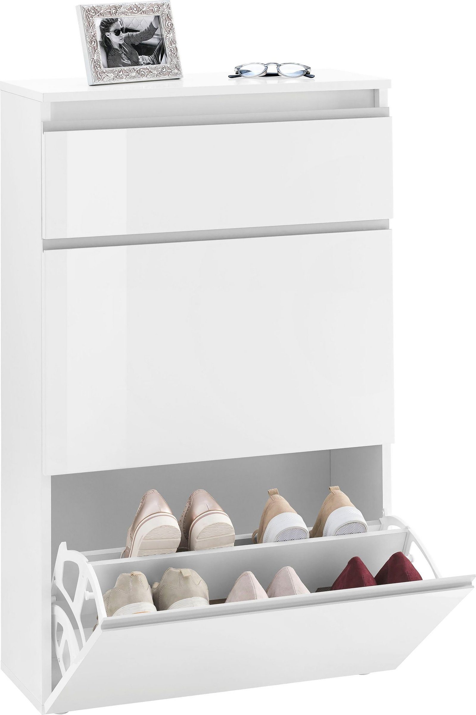 Schuhschrank Wei Hochglanz
