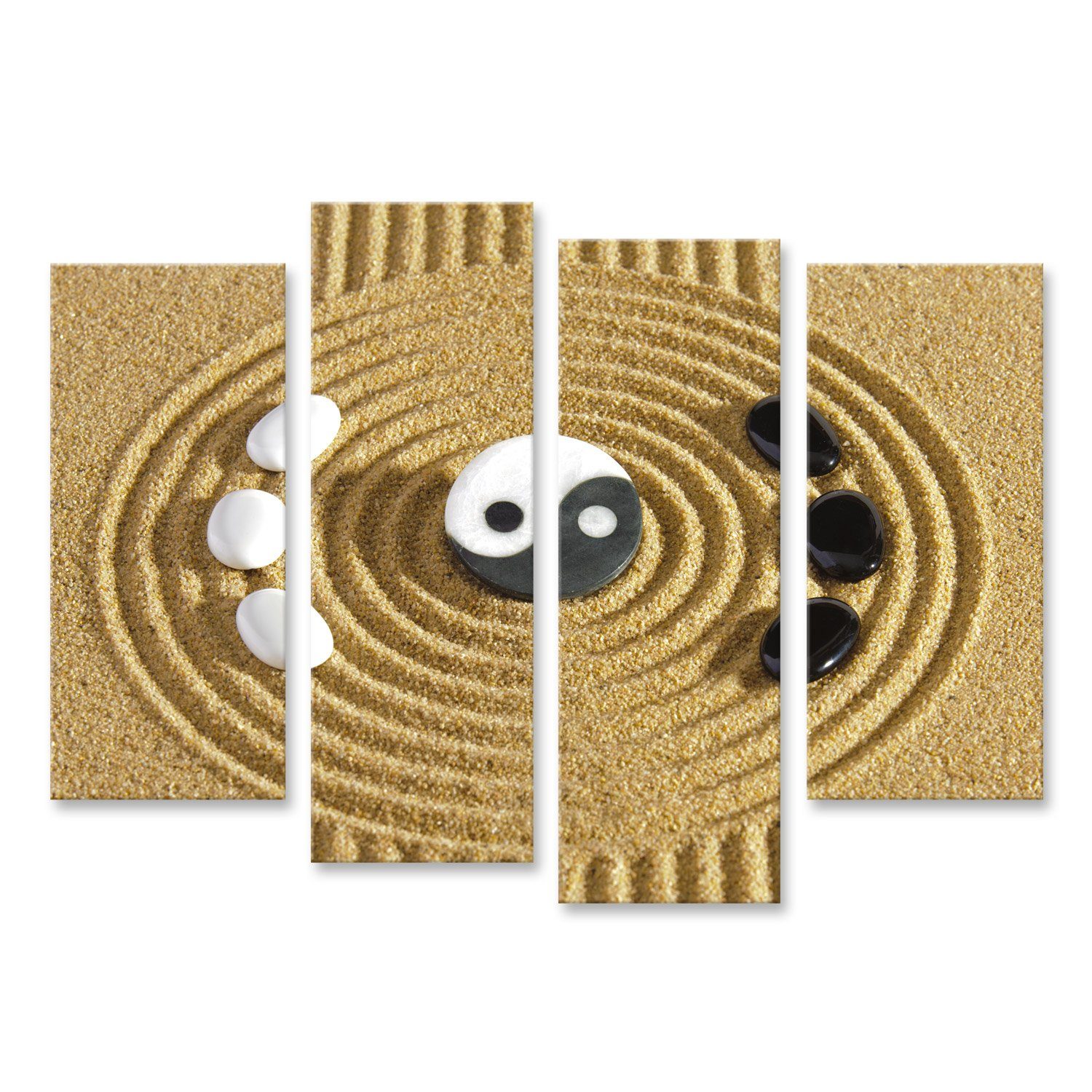 islandburner Leinwandbild Bild auf Leinwand Japan Zen-Garten Japanische Steine Yin Yang Wandbild