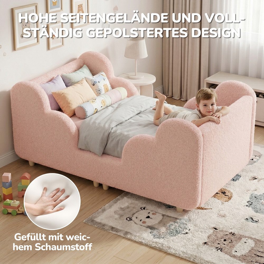 Meulbaty Kinderbett mit weichem Bodenbettgestell, extra breites Sicherheitsbett (1-tlg), für Mädchen und Jungen, ohne Matratze, 140 x 70 cm – Bild 5 von 5