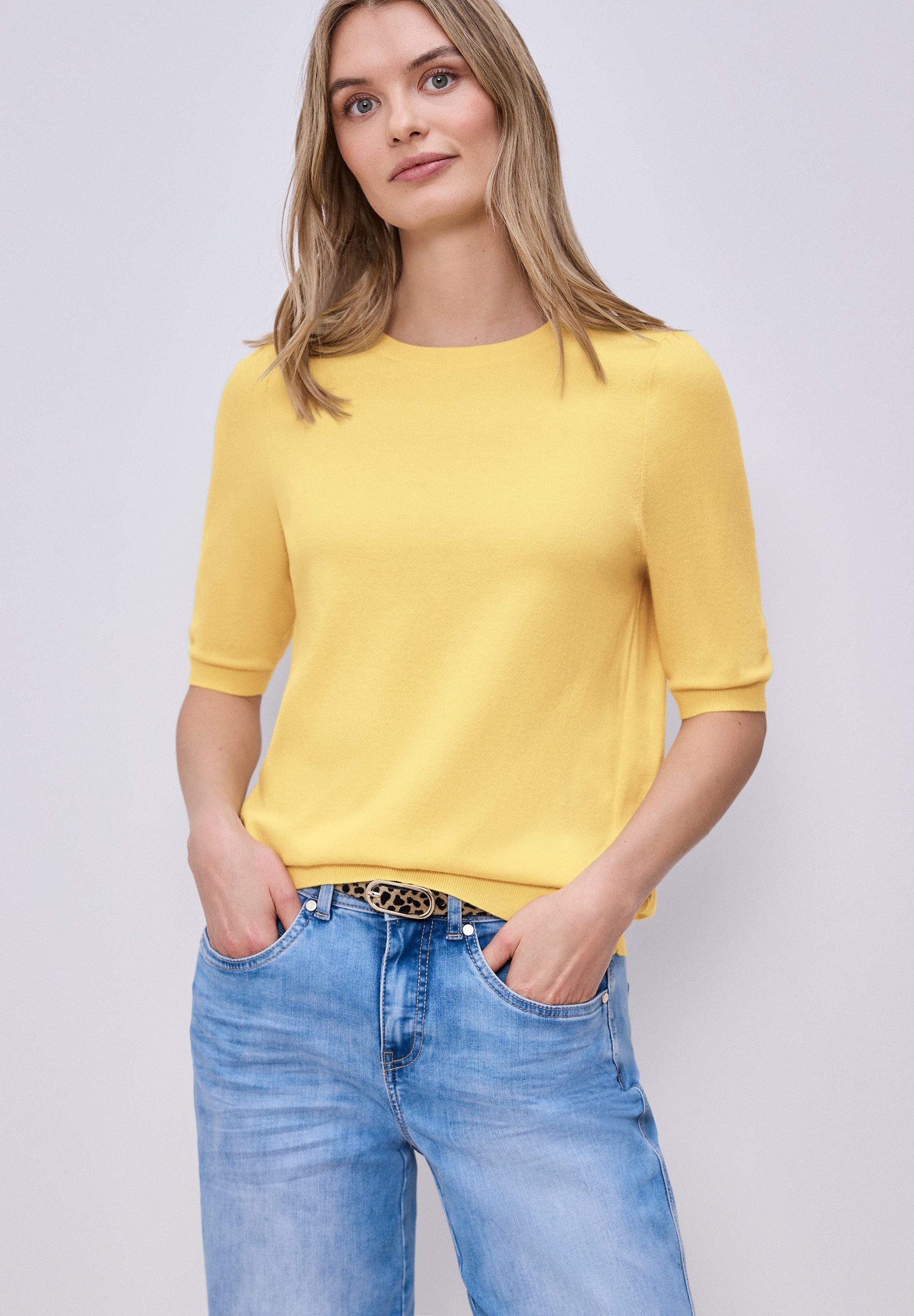 STREET ONE 3/4 Arm-Pullover in Unifarbe