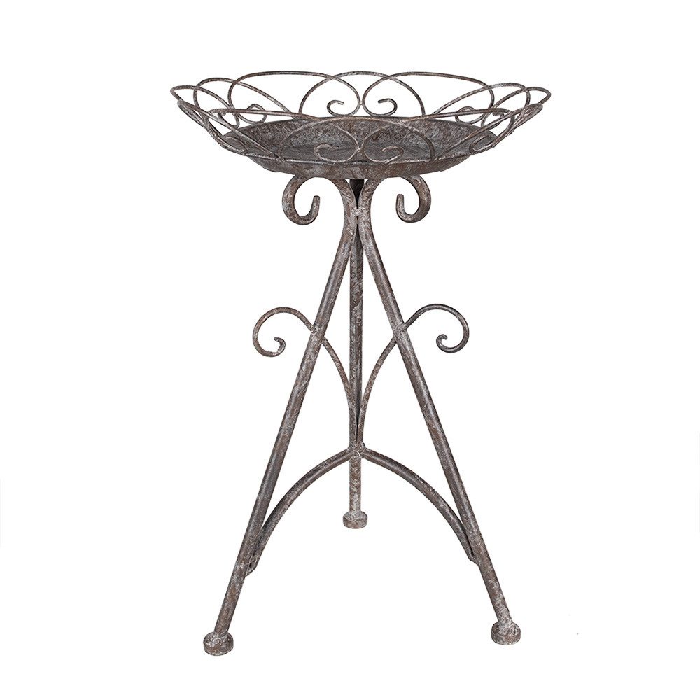 Blumenständer Pflanztisch / Pflanzenständer Ø 27x40 cm – Braun & Grau – Eisen