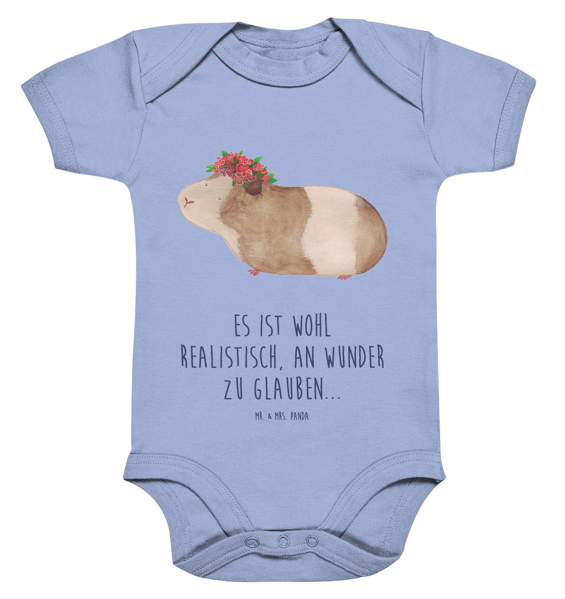 Mr. & Mrs. Panda Strampler 6. - 12. Monat Meerschweinchen weise - Dusty Blue - Geschenk, Meerie, (1-tlg)