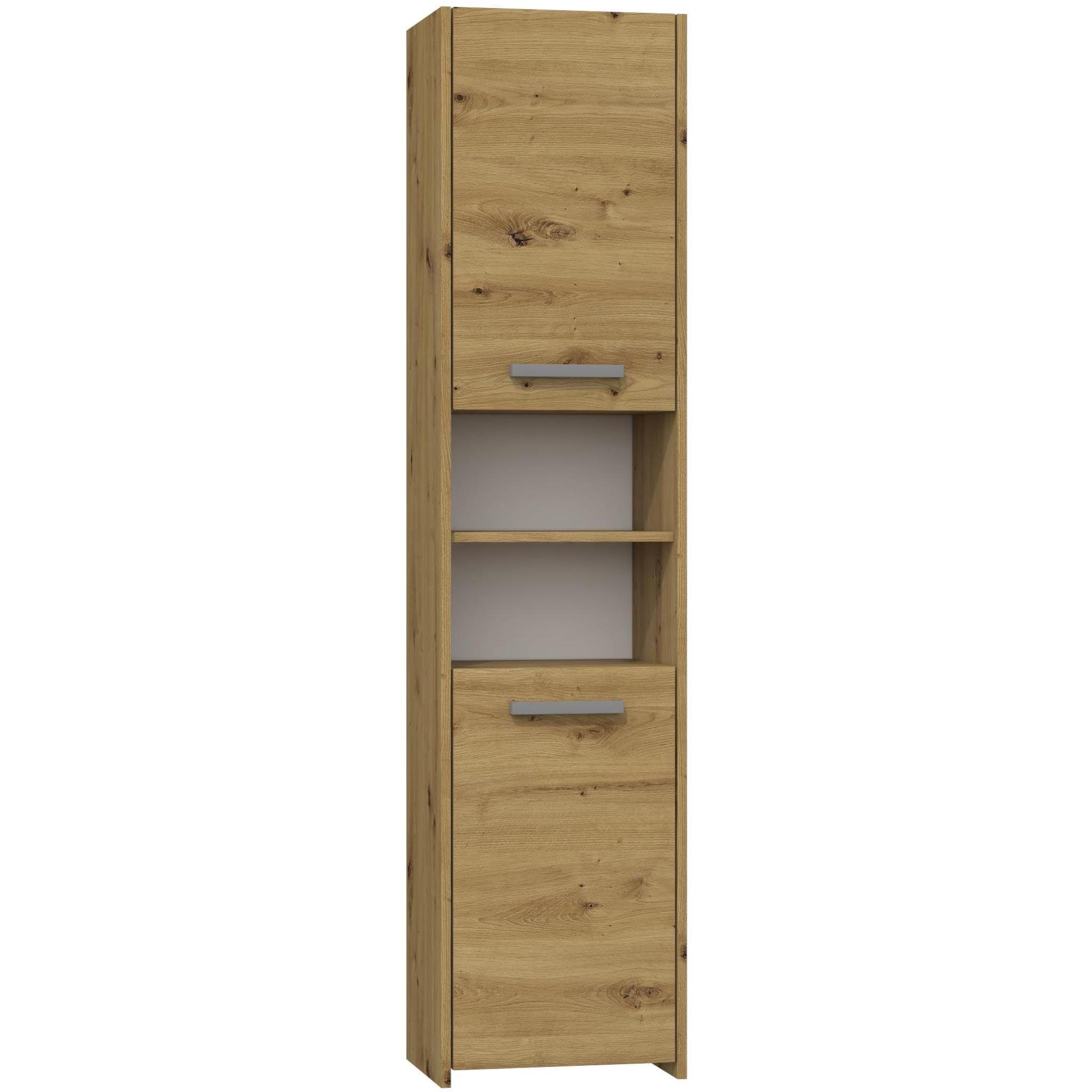 Beautysofa Hochschrank Lago III mit 6 Wenge, (BxHxT) (Weiß, Anthrazit) Sonoma, 40x170x30 Fächer, (40 breit 2-türig Badschrank, Badschrank, Artisan, cm cm