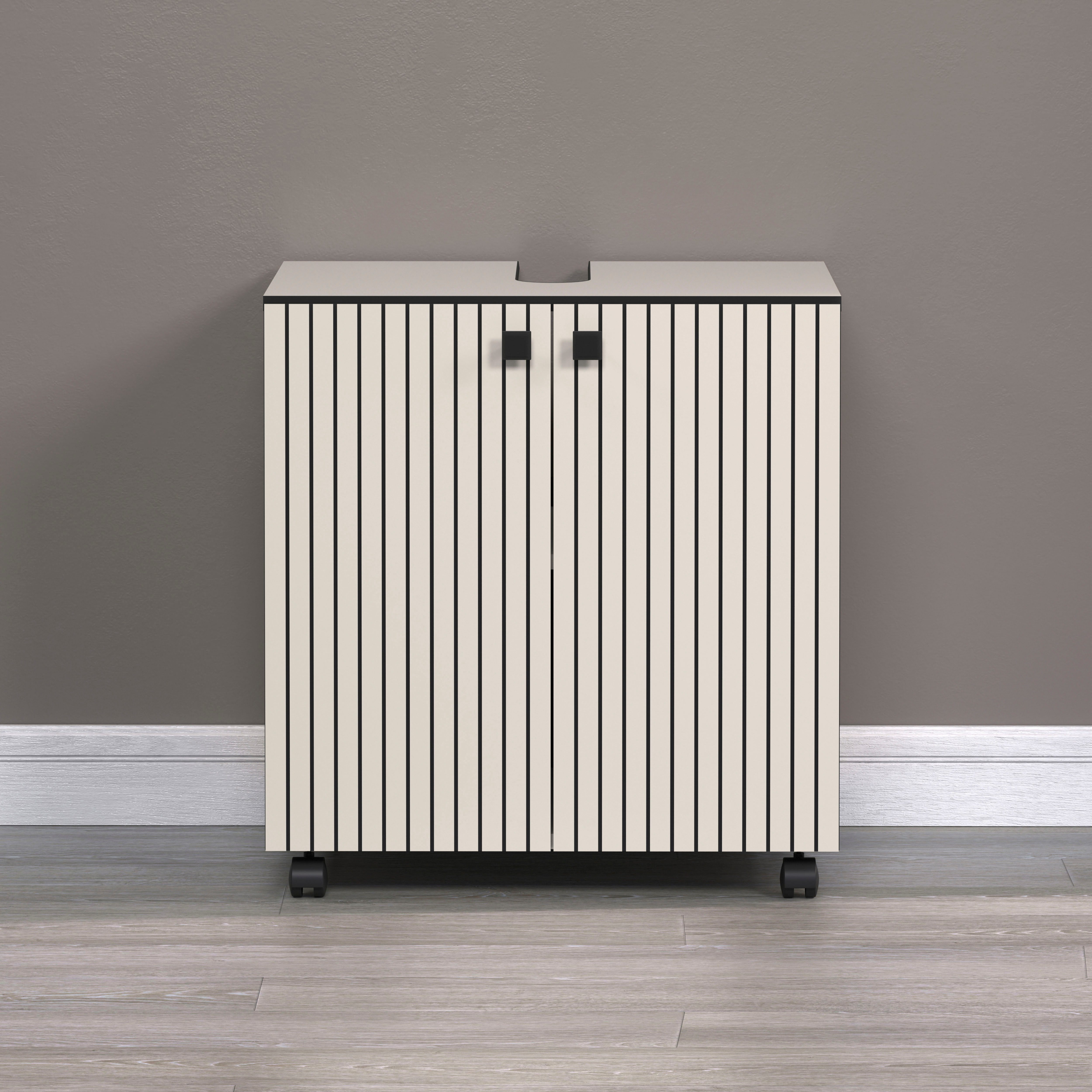 welltime Waschbeckenunterschrank Amrum Waschtisch auf Rollen - (B/T/H) wahlweise 60-80/42/64 cm