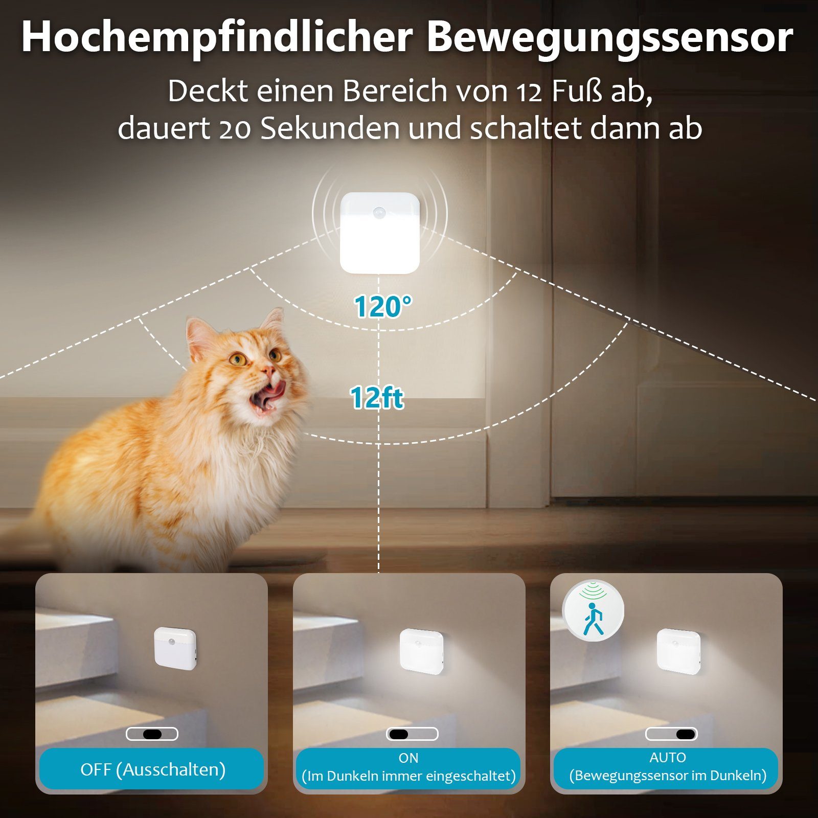 Jibenhome Nachtlicht LED Nachtlicht Kinder mit Bewegungsmelder, USB günstig online kaufen