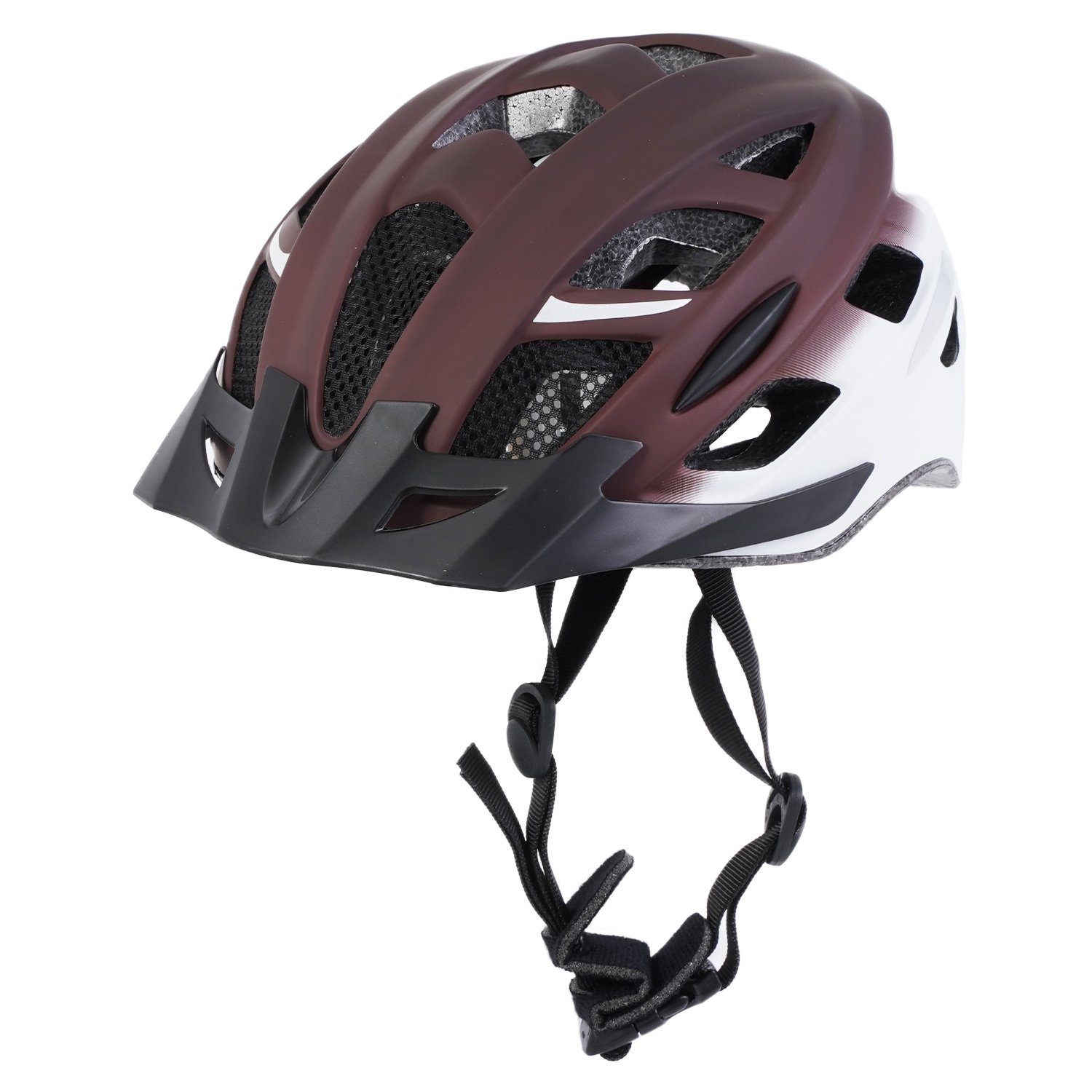 FISCHER Fahrrad Fahrradhelm Fahrradhelm Urban Retro S / M einstellbar, Fahrrad Helm, Kopfumfang 52cm - 59cm mit beleuchtetem Innenring-System