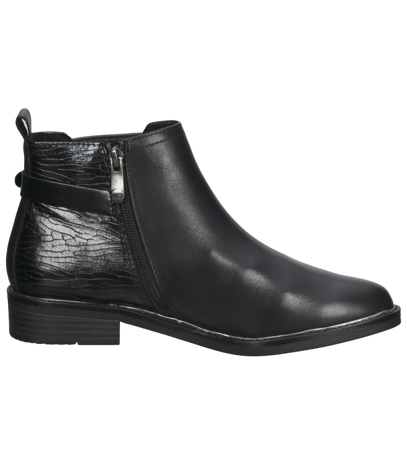 MARCO TOZZI Stiefelette schwarz Leder/Textil Stiefelette