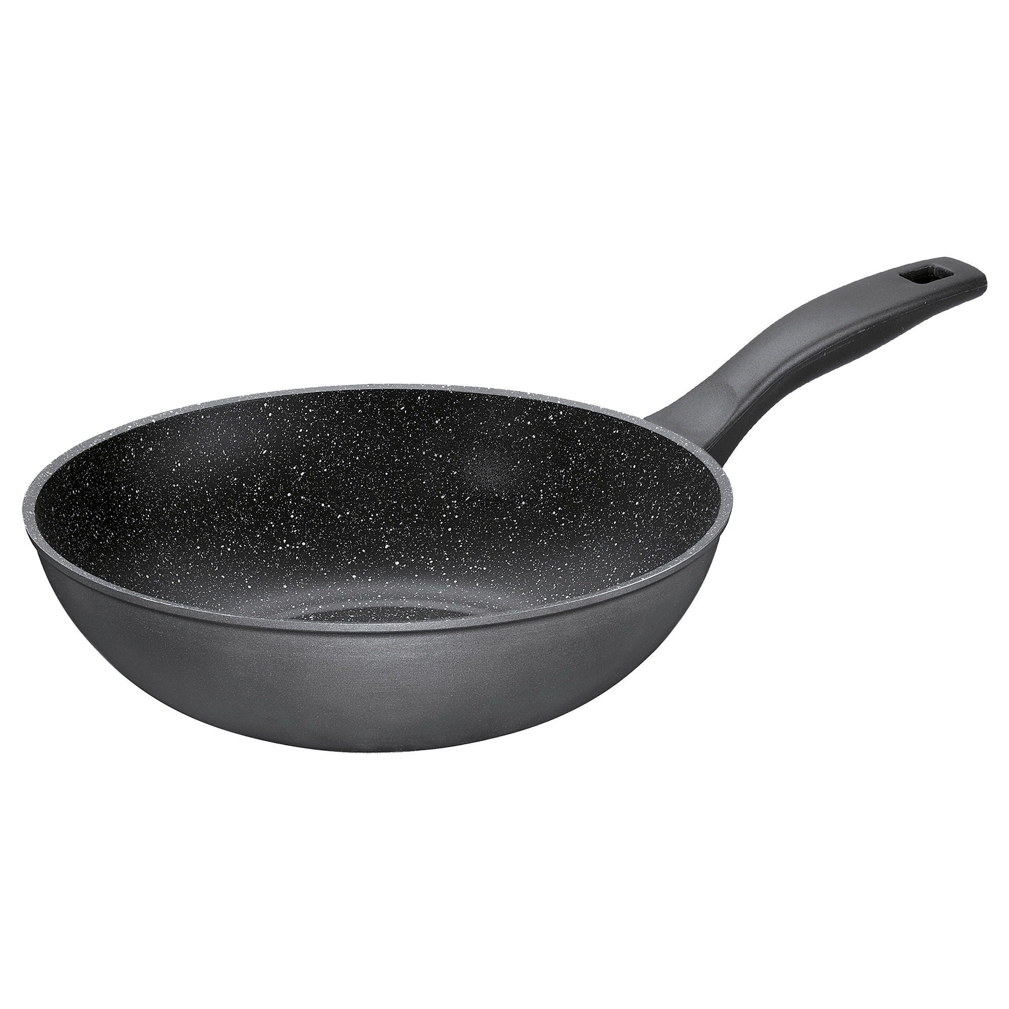 STONELINE Wok, Aluminium (1-tlg), mit echten Steinpartikeln, induktionsgeeignet, Made in Germany