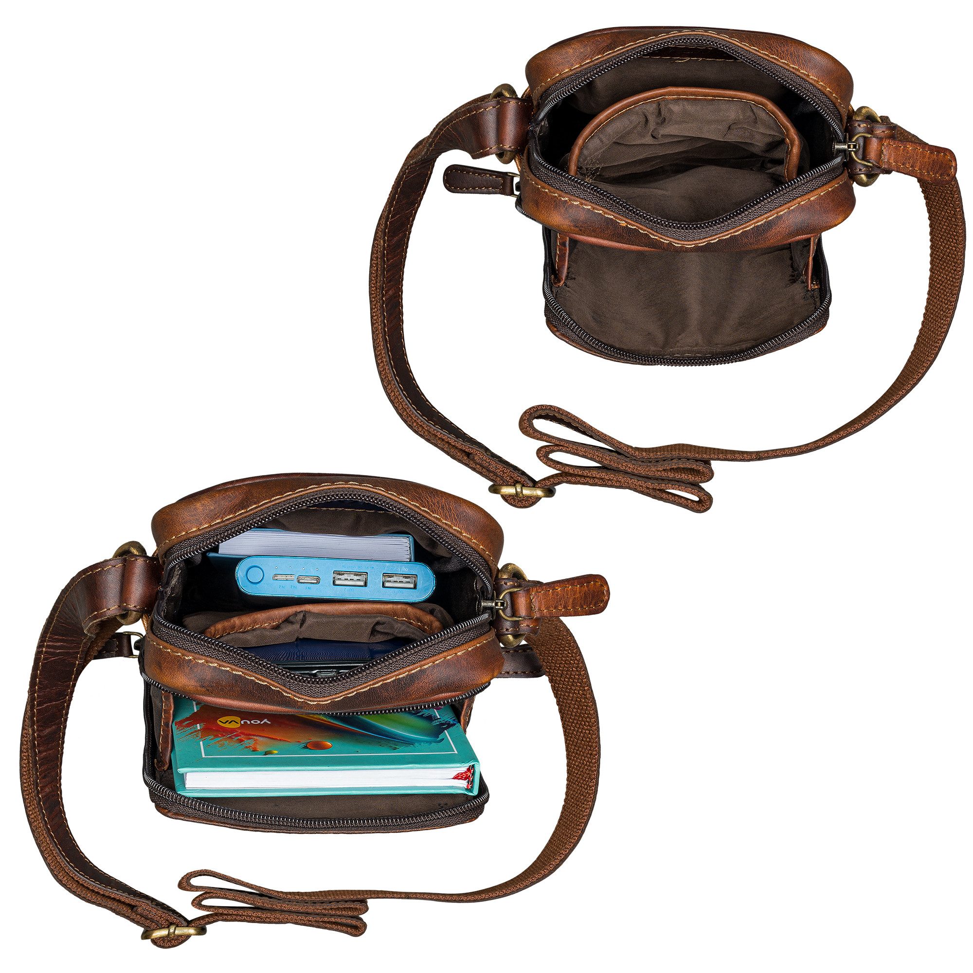 STILORD Schultertasche "Luigi'' Umhängetasche Herren Klein Leder Herrentasche zum Umhängen
