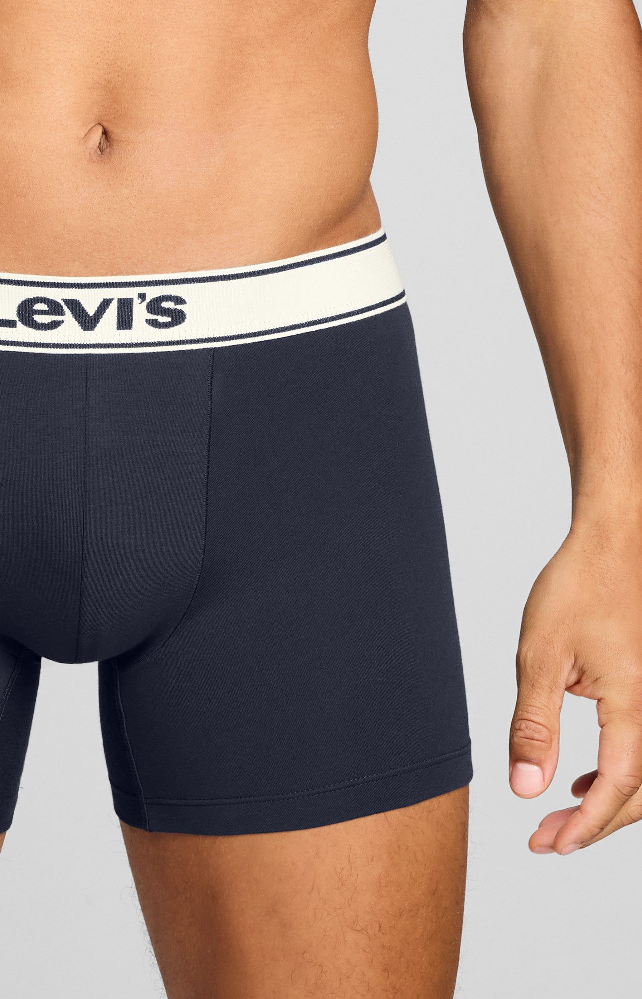 Levi's® Boxer LEVIS MEN VNTG HTR BOXER BRIEF 2P (2er Pack) ohne Eingriff, uni, meliert, Logo-Bund, elastisch – Bild 4 von 5