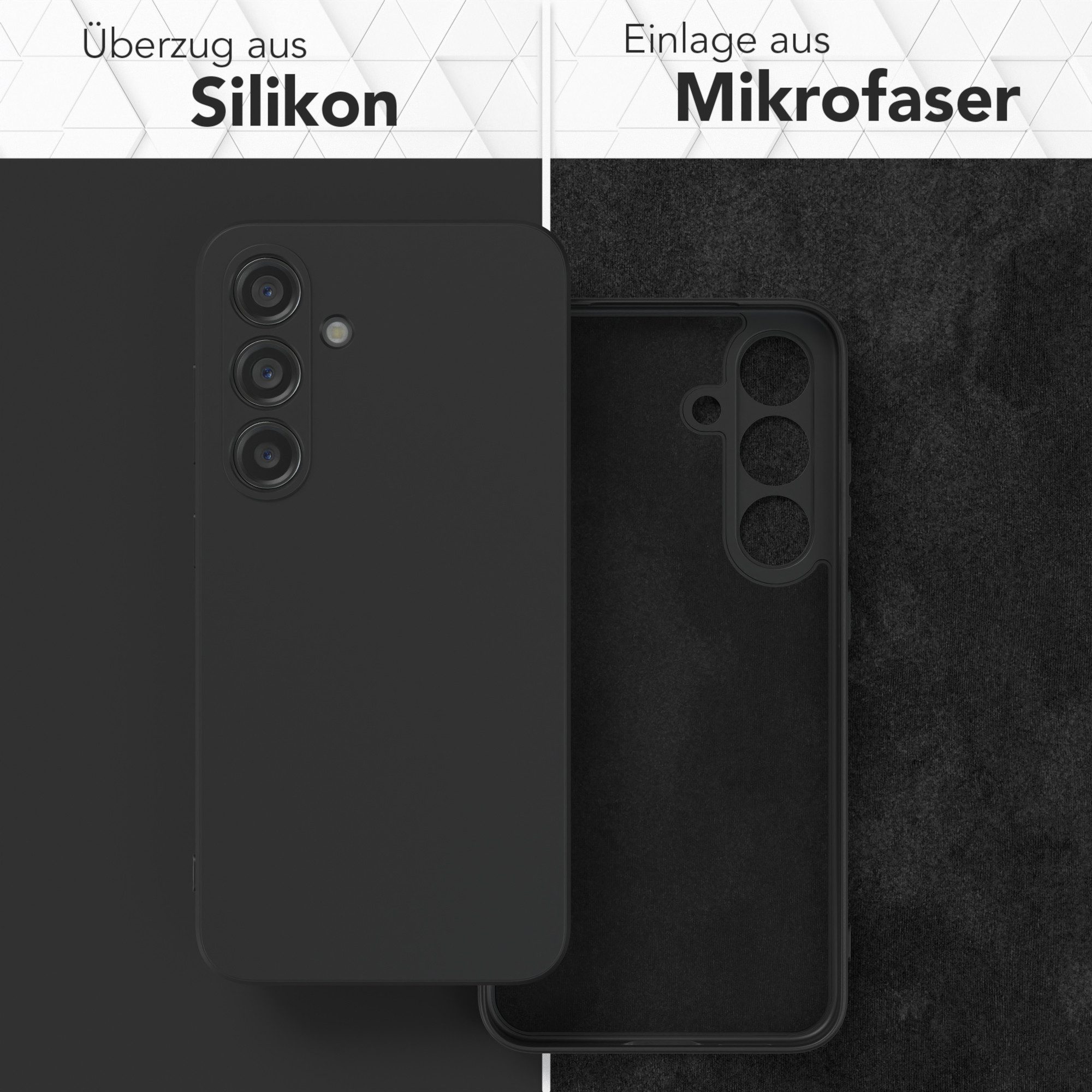 EAZY CASE Handyhülle für Samsung Galaxy S24 Hülle Silikon 6,2 Zoll, Silikon Schutzhülle mit Kameraschutz kratzfest Back Cover Etui Schwarz – Bild 3 von 5
