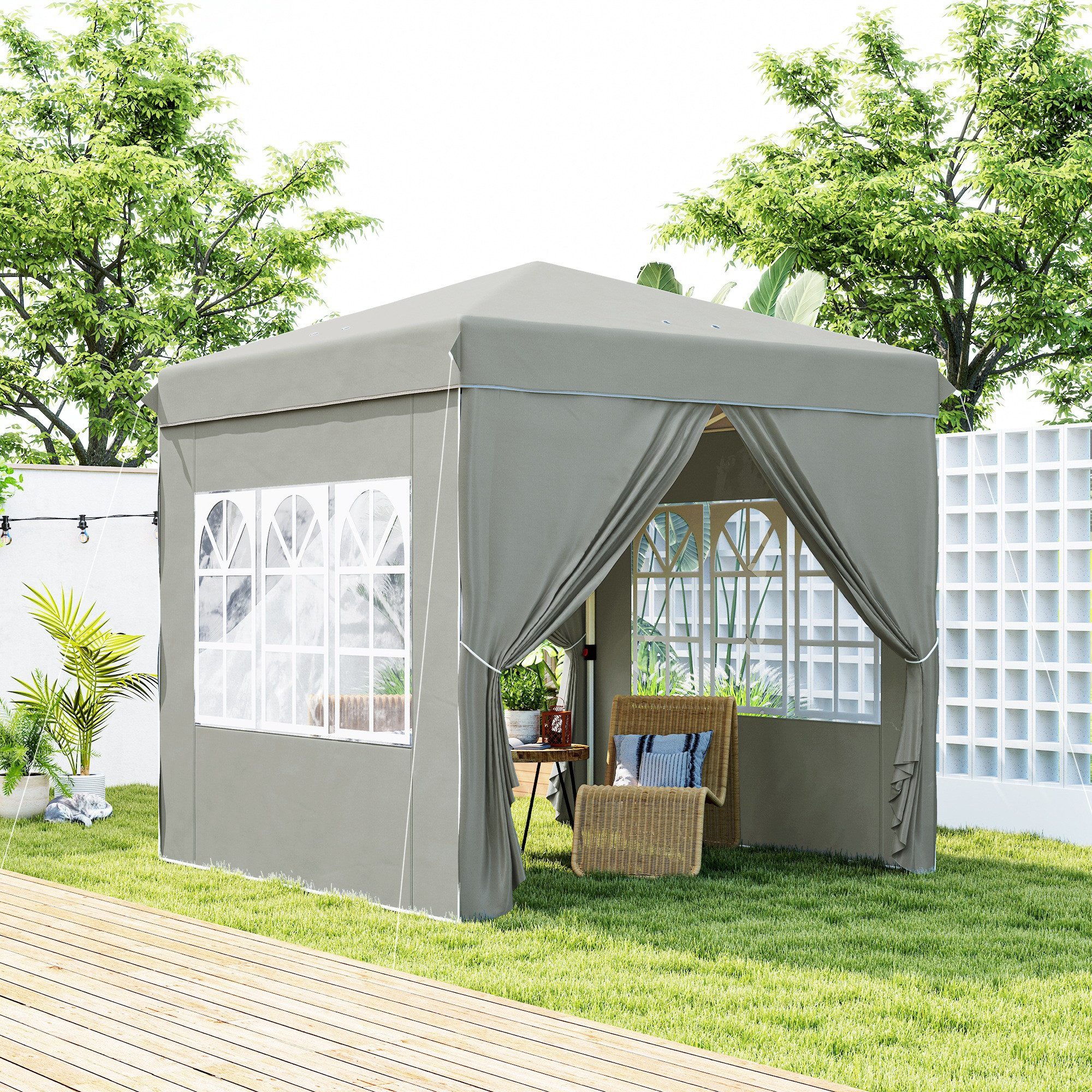 Outsunny Faltpavillon 2,5x2,5m, wasserabweisend stabil winterfest, günstig online kaufen