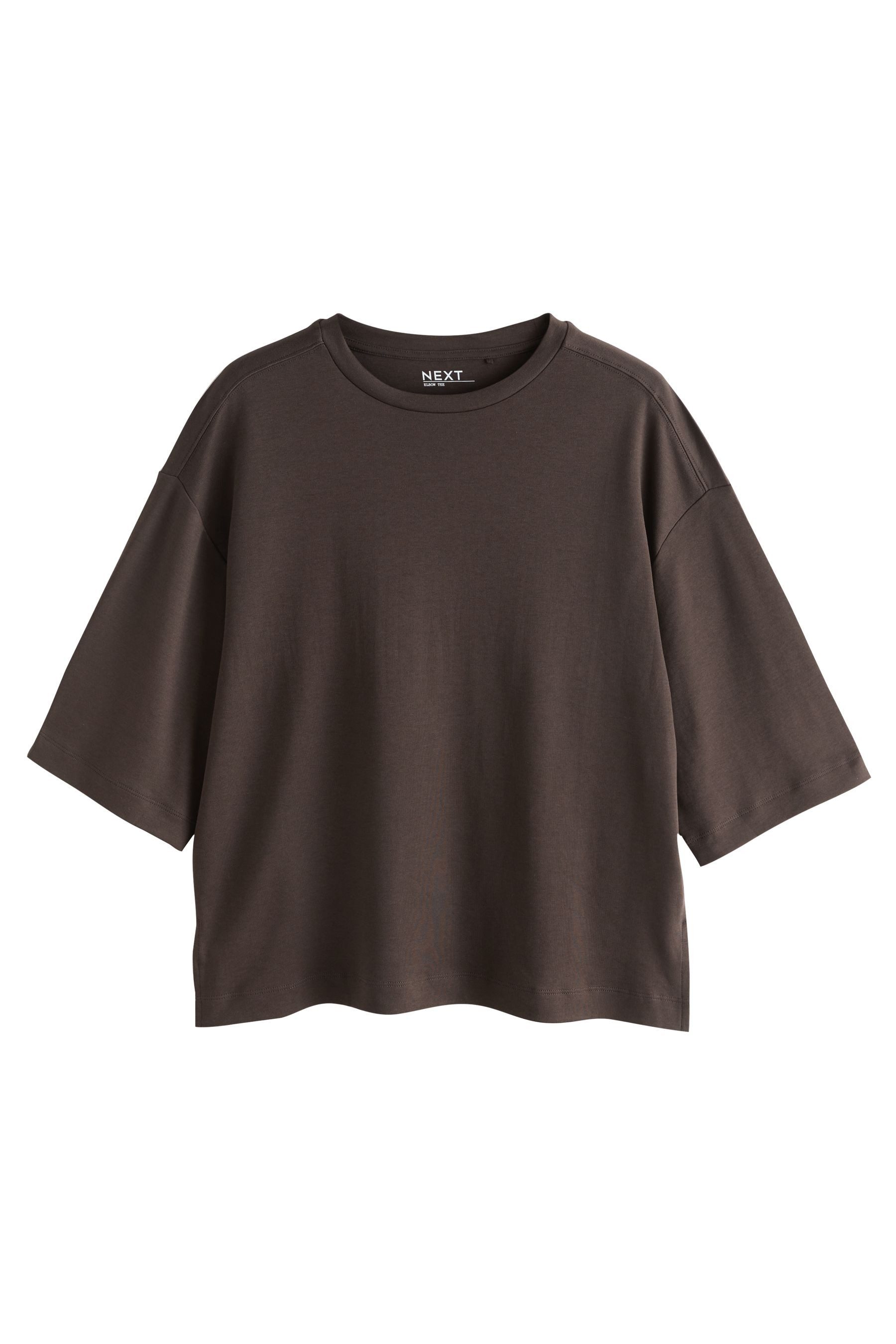 Next T-Shirt Kastiges Kurzarm-T-Shirt mit Rundhalsausschnitt (1-tlg)