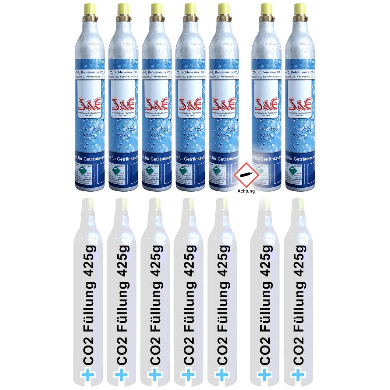 CO₂-Zylinder CO2-Kartusche Soda 425g für je bis zu 60 Liter Sprudel Wasser