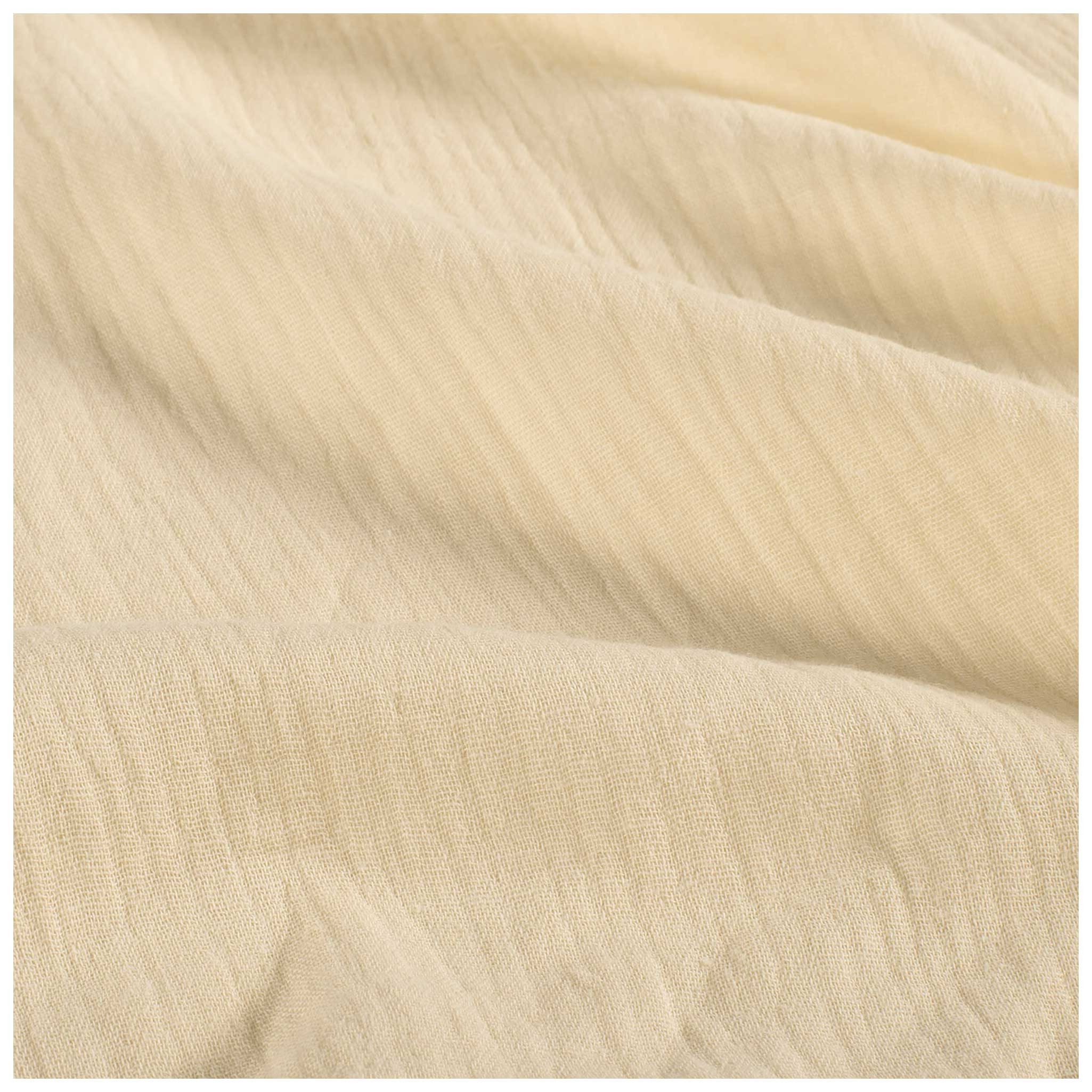 maDDma Stoff Musselin Bio Organic ab 1m Baumwollstoff Double Gauze Mulltuch, natur