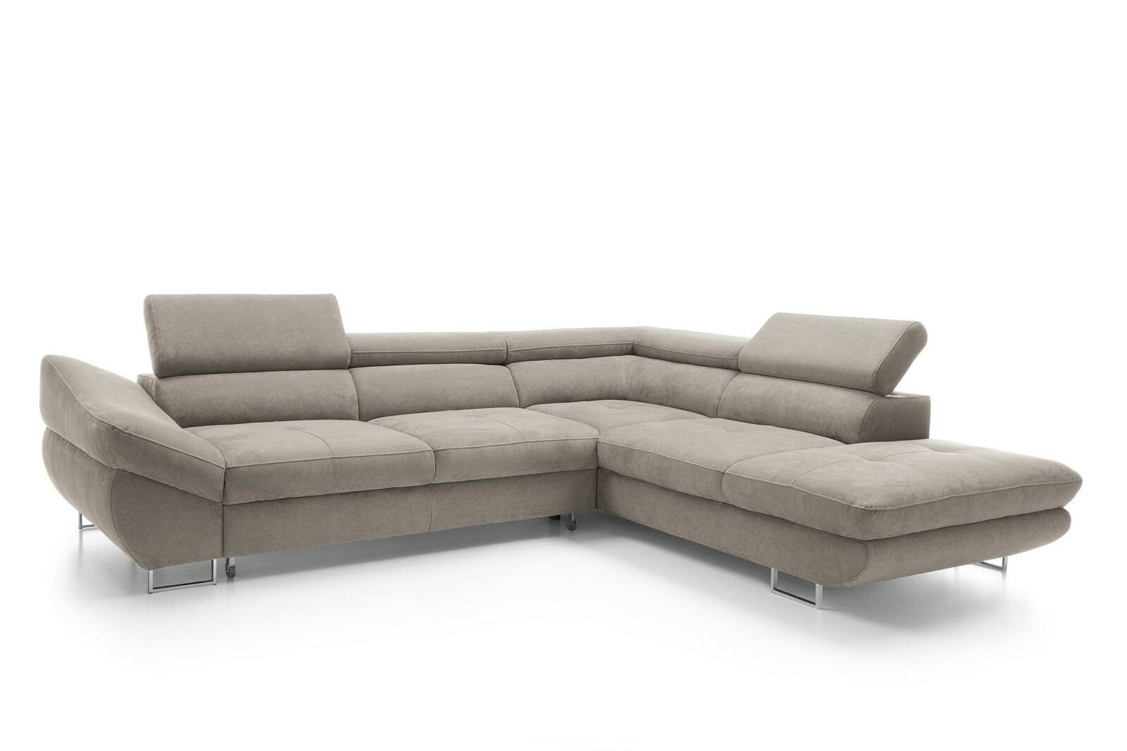 JVmoebel Ecksofa, Ecke Couch Sets L-Form Sofa weiche Polsterung Wohnbereich Möbel Grau