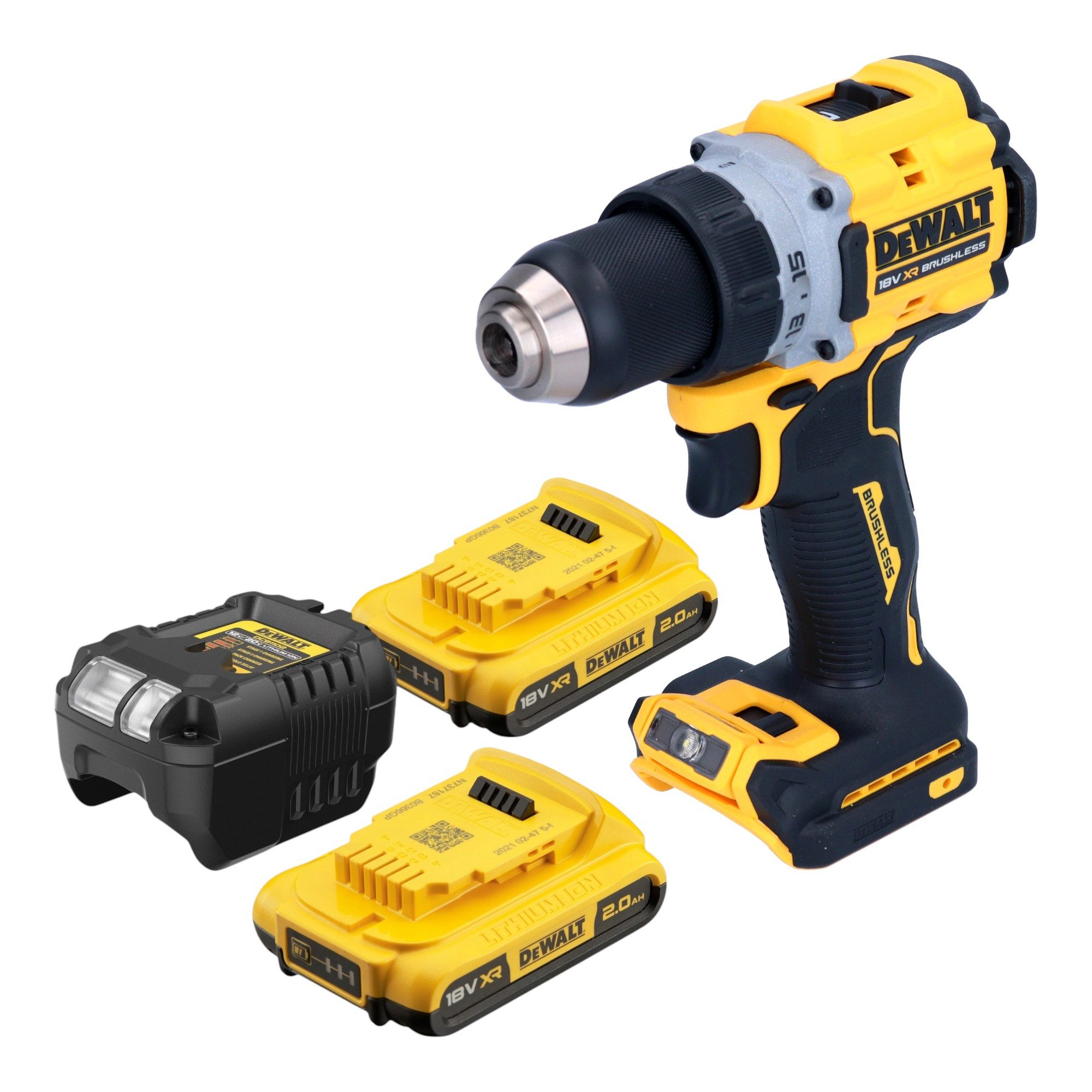 DeWalt Akku-Schrauber DCD 800 D1 Akku Bohrschrauber 18 V 90 Nm + 1x Akku 2,0 Ah + Ladegerät