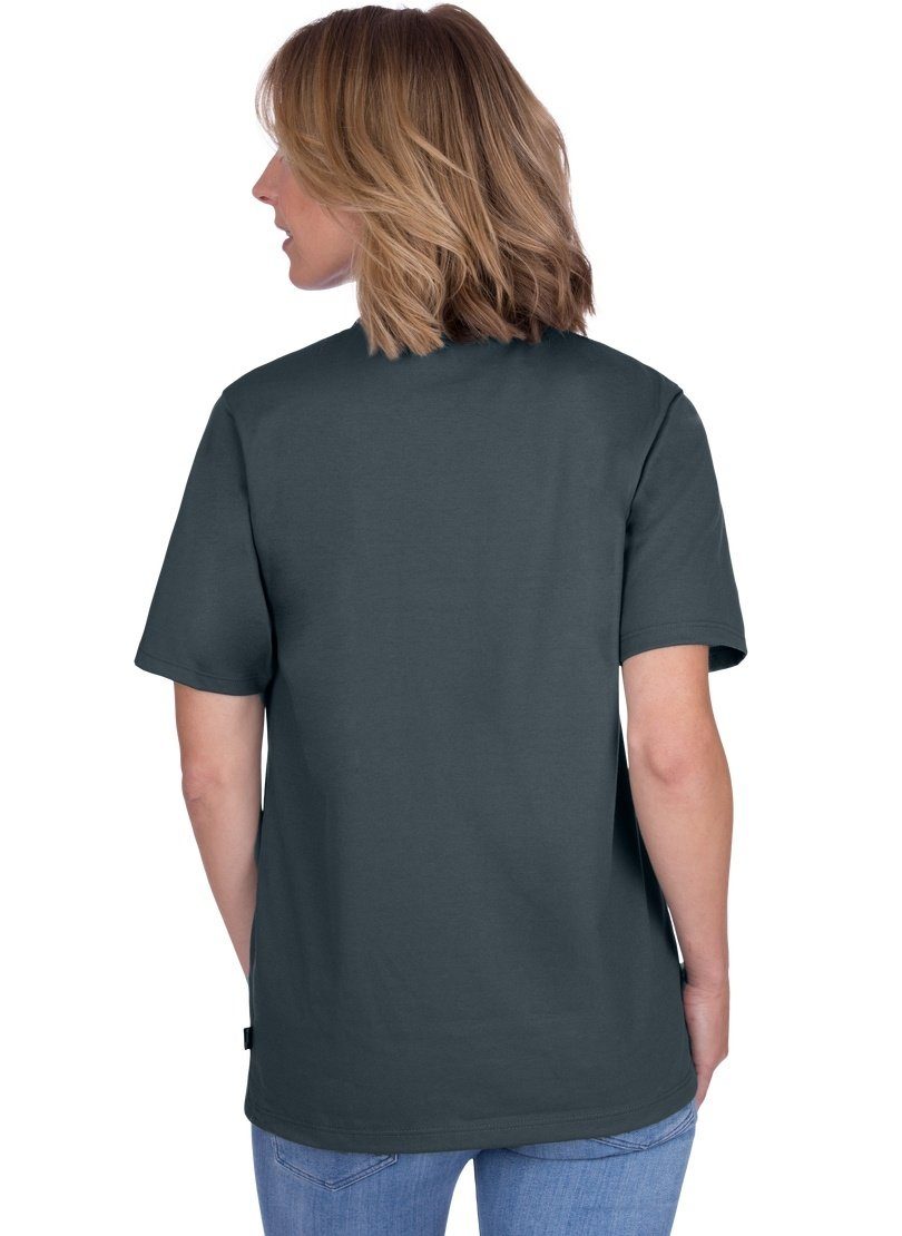 T-Shirt Baumwolle Trigema anthrazit DELUXE T-Shirt TRIGEMA