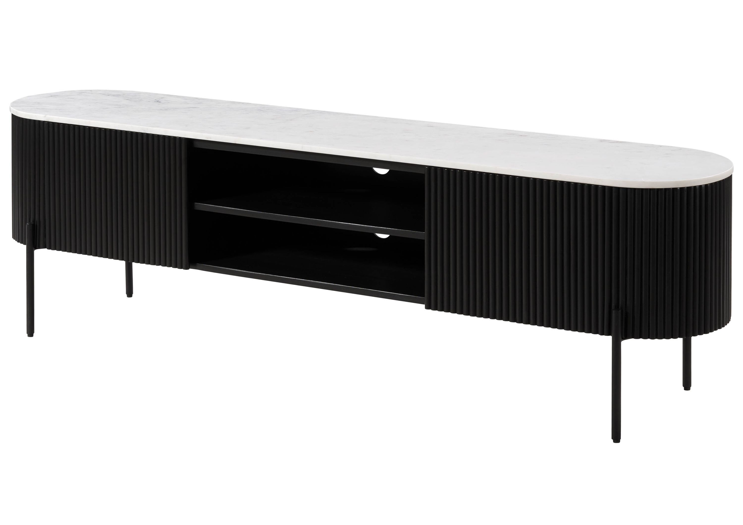 Massivmoebel24 TV-Board (Mango 180x36x51 schwarz lackiert günstig online kaufen