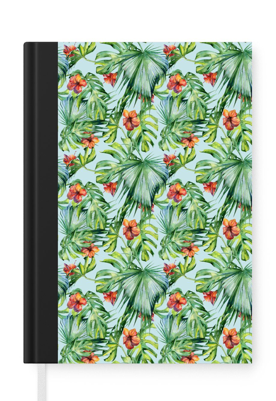 MuchoWow Notizbuch Blumen - Muster - Monstera, Journal, Merkzettel, Tagebuch, Notizheft, A5, 98 Seiten, Haushaltsbuch