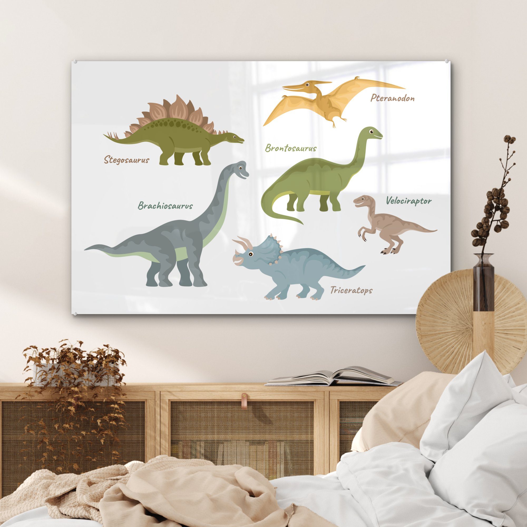 Dinosaurier Acrylglasbilder Acrylglasbild Jura - MuchoWow & - Schlafzimmer Kinderzimmer, Wohnzimmer (1 St),